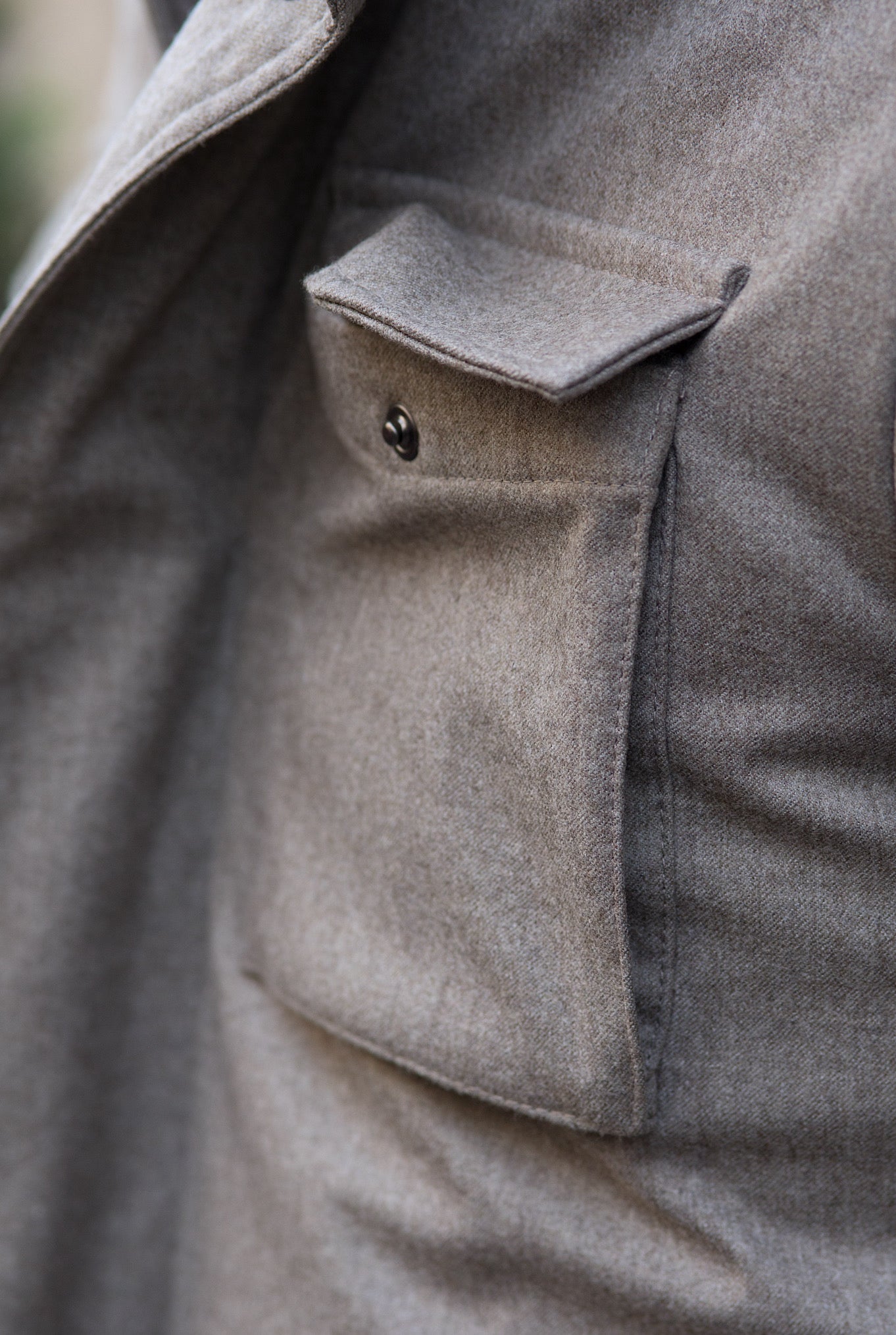 Field Jacket Tessuto Vitale Barberis Canonico Beige - Guarino Store