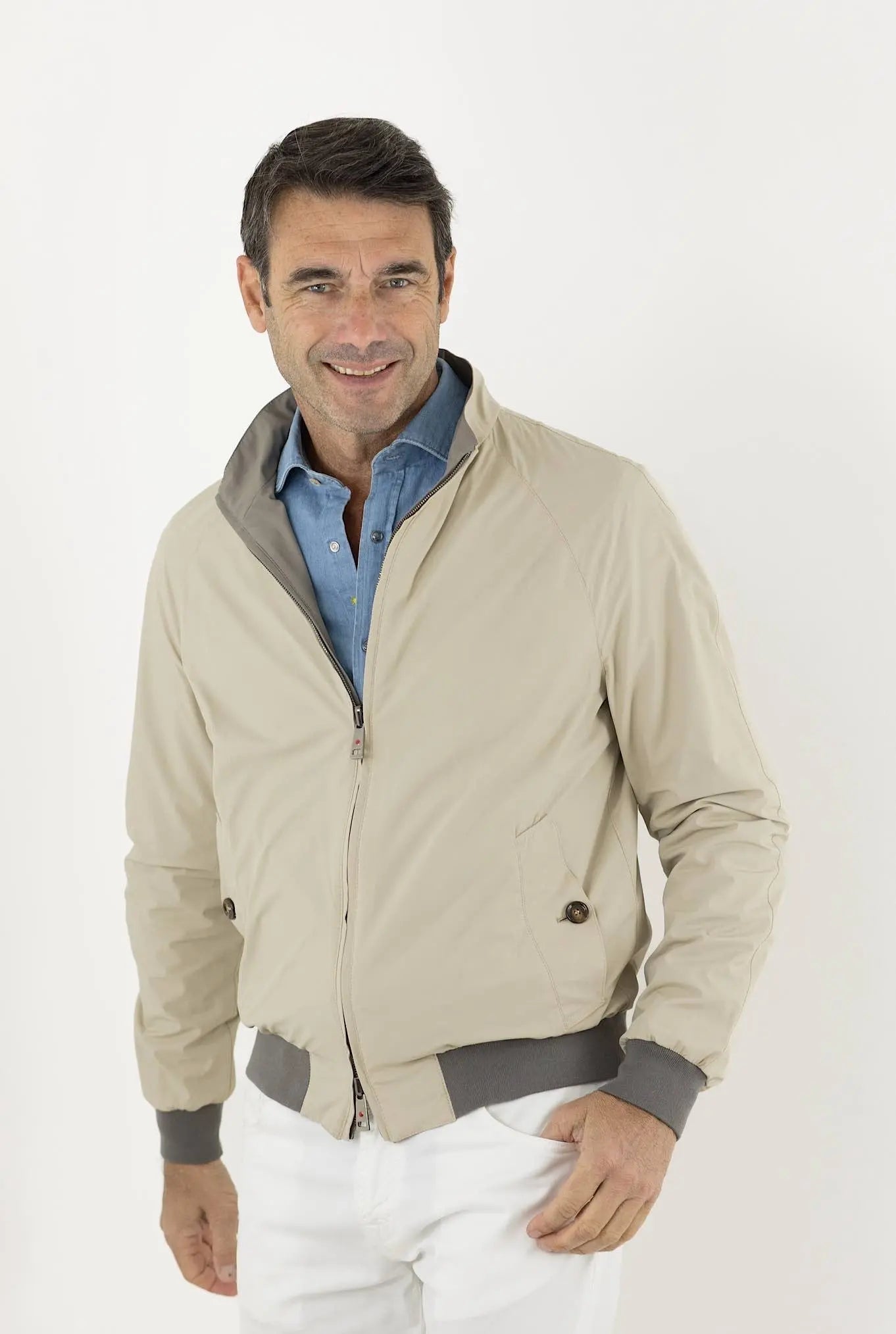 KIRED Giubbino Reversibile Tortora e Beige - Guarino Store