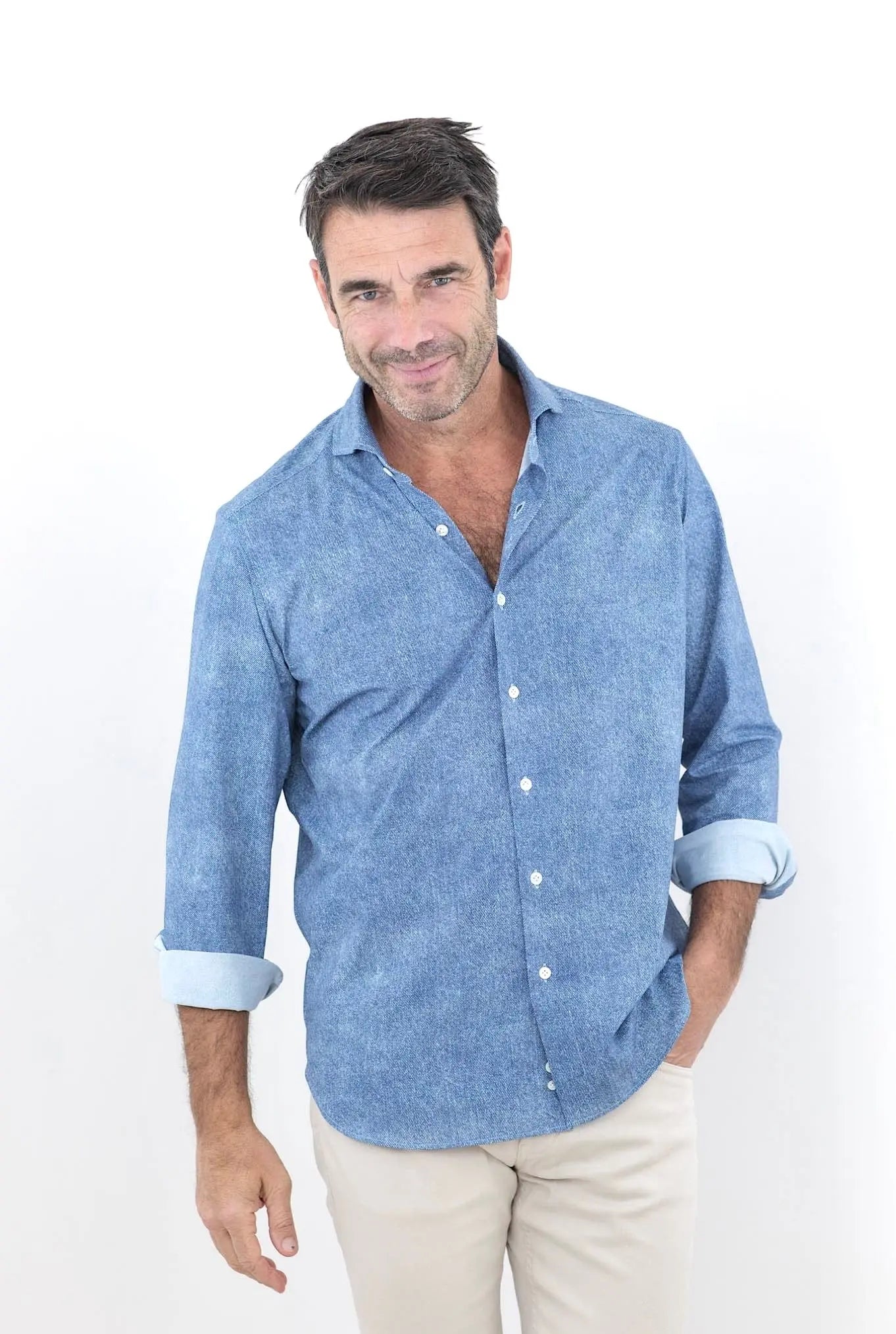 FFF Camicia Active Effetto Denim Bluette - Guarino Store