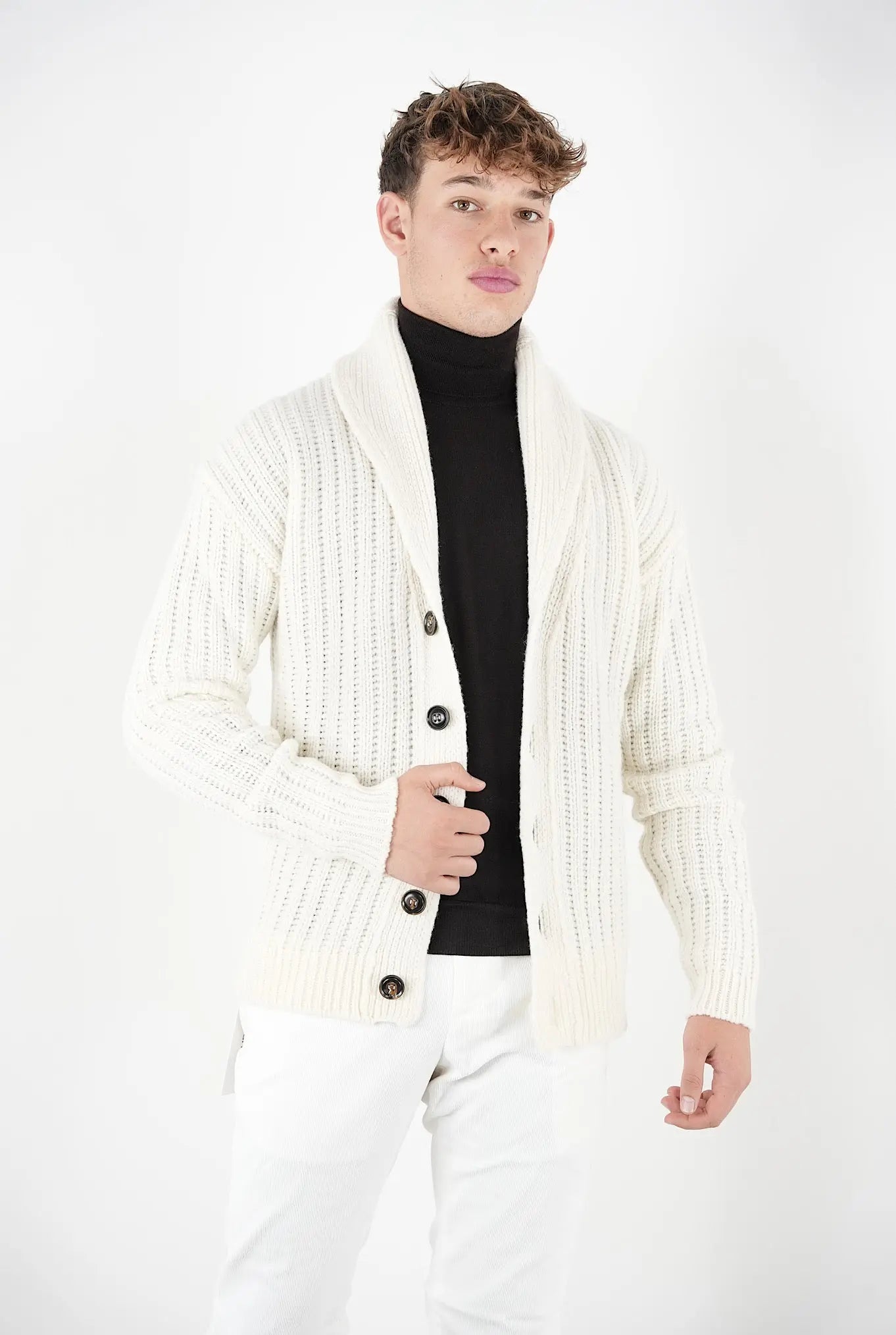 CARDIGAN mod. Soldier Steve McQueen '66 Bianco - Guarino Store