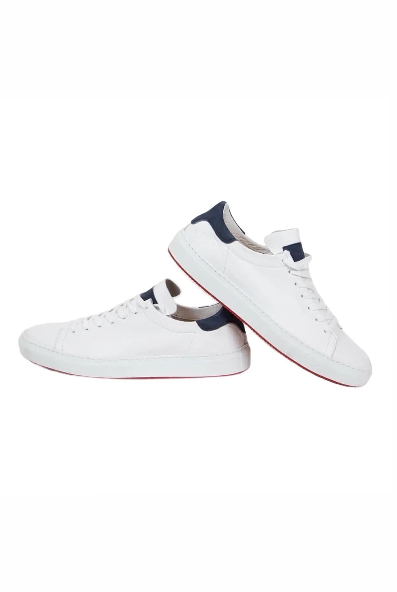 ANDREA VENTURA Sneakers Pelle Cervo Bianco Blu - Guarino Store