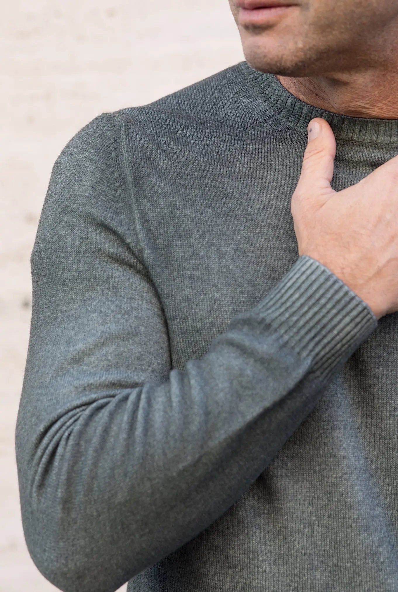 Girocollo Cashmere "Spruzzato" Verde - Guarino Store