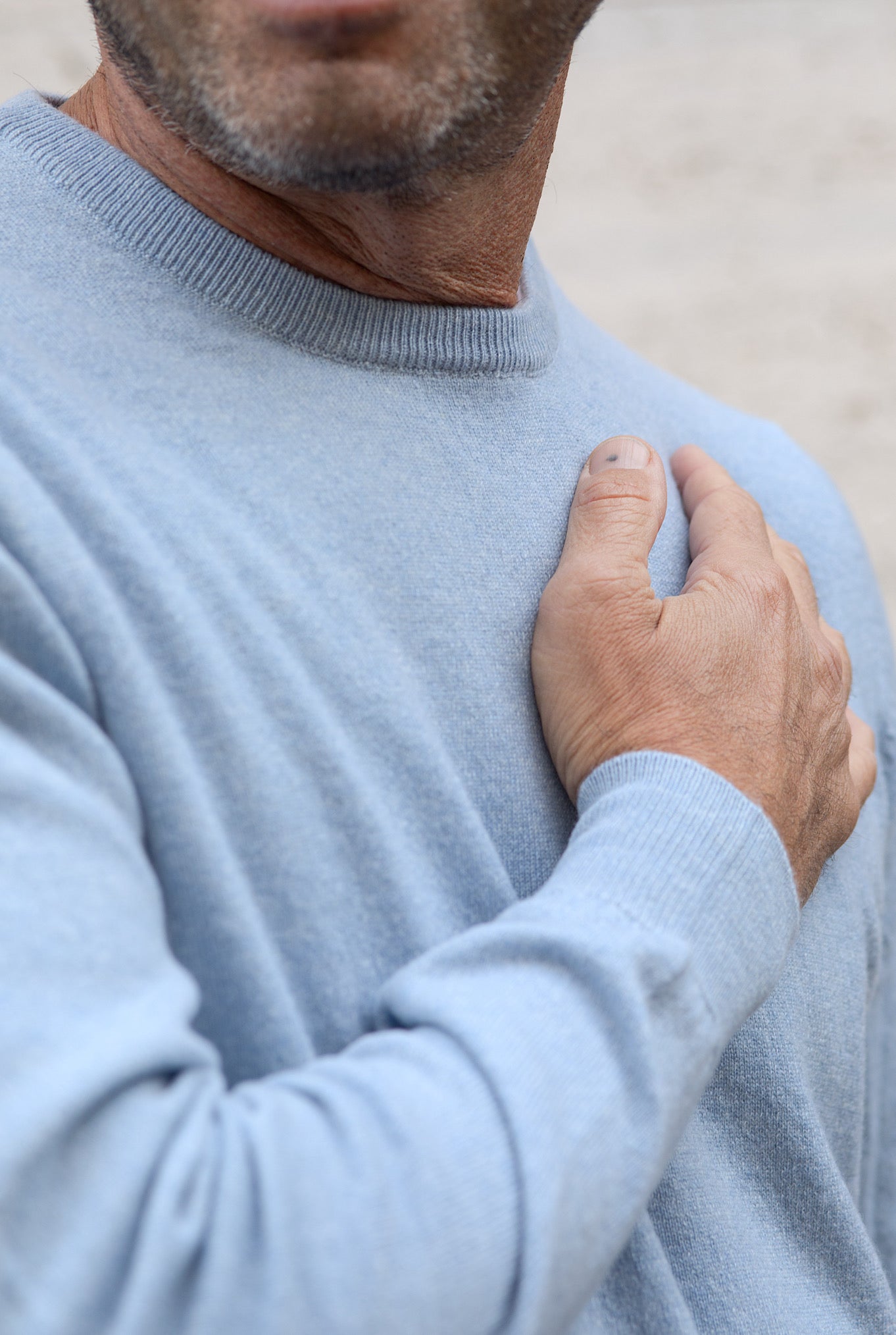 Girocollo Argentina Cashmere Celeste - Guarino Store