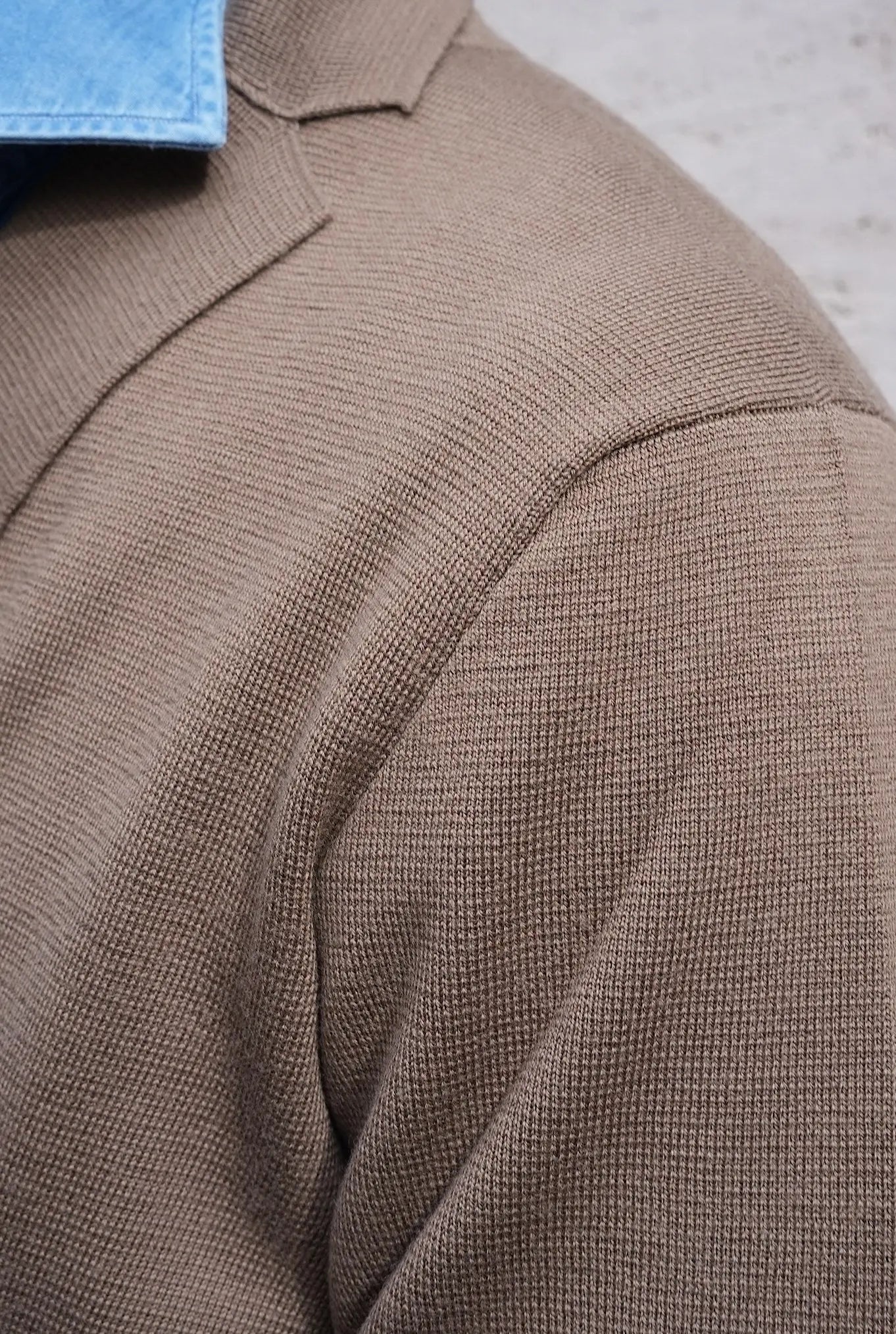 Giacca Doppiopetto in Maglia Jersey Lana Marrone - Guarino Store
