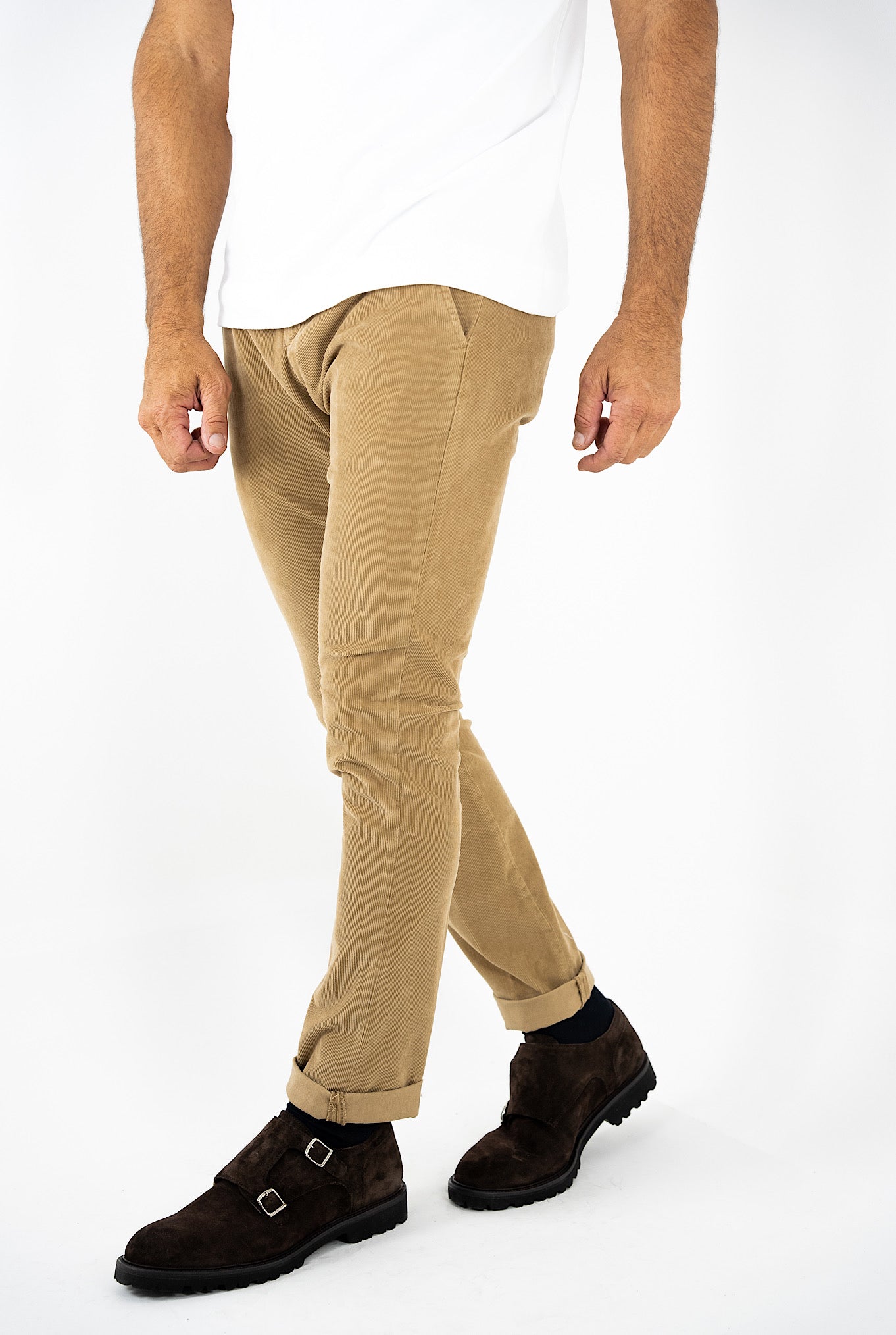 Pantaloni Velluto Millerighe Tabacco - Guarino Store