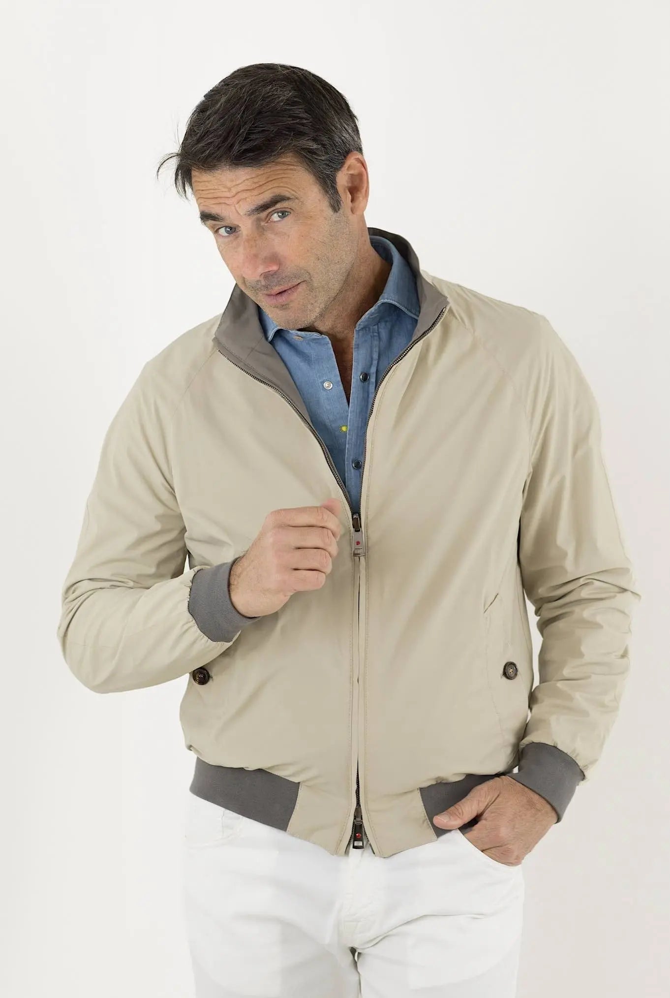KIRED Giubbino Reversibile Tortora e Beige - Guarino Store