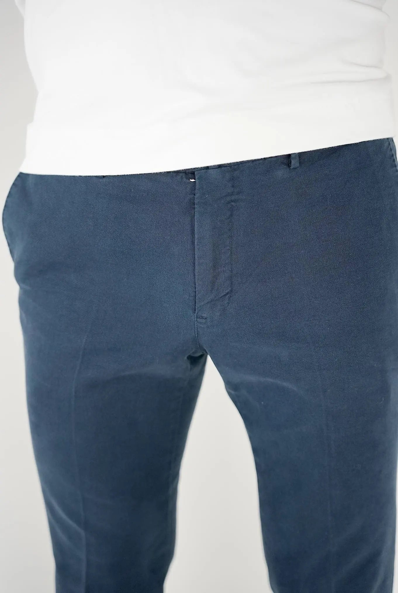 Pantaloni Délavé Stretch Slim Cotone e Lyocell Blu - Guarino Store