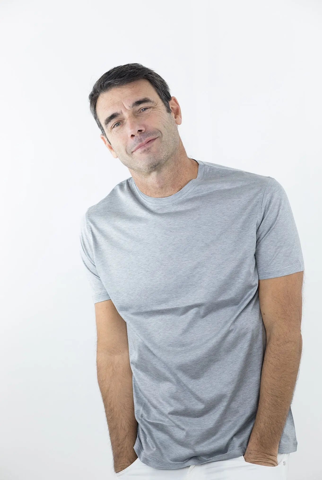 ISAIA T-Shirt MC Seta Grigio Chiaro - Guarino Store