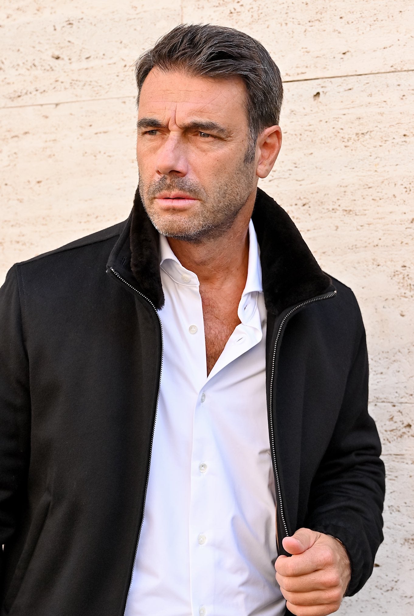 Giubbino in Cashmere Castorino Nero - Guarino Store