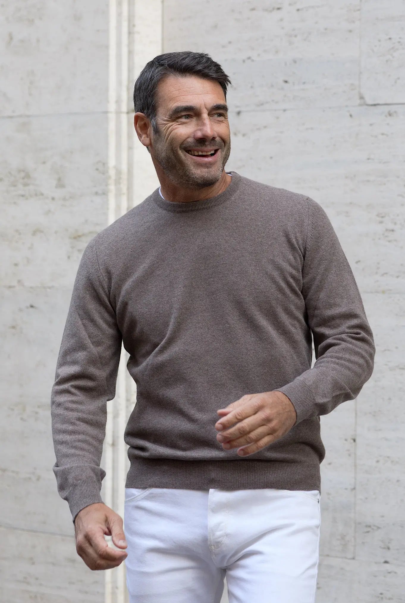 Girocollo Argentina Cashmere Tortora - Guarino Store