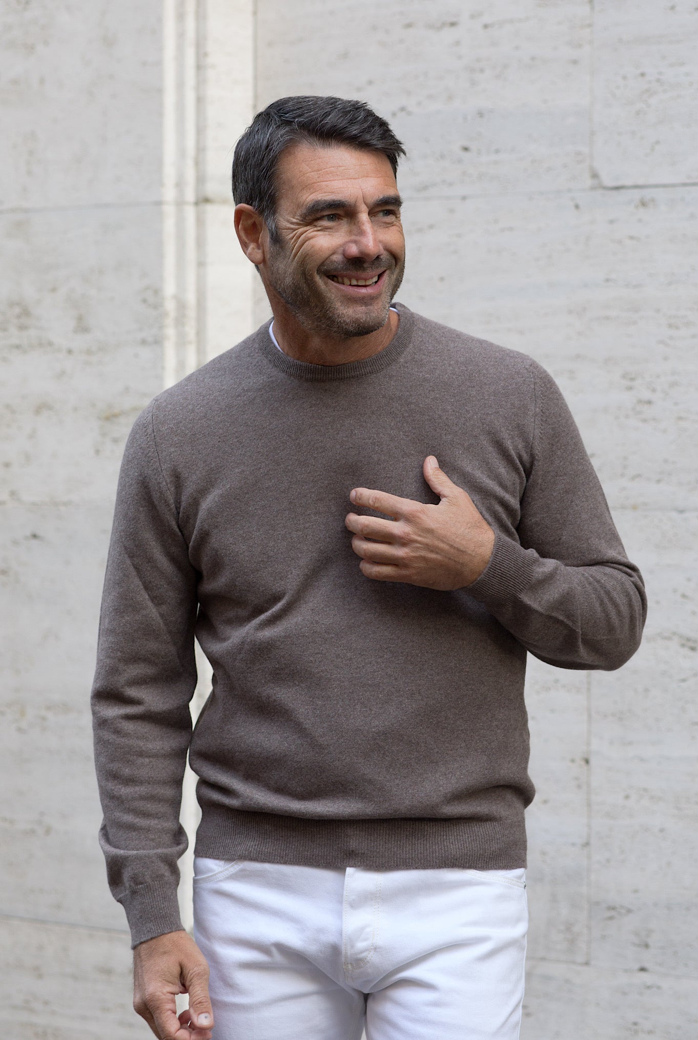 Girocollo Argentina Cashmere Tortora - Guarino Store