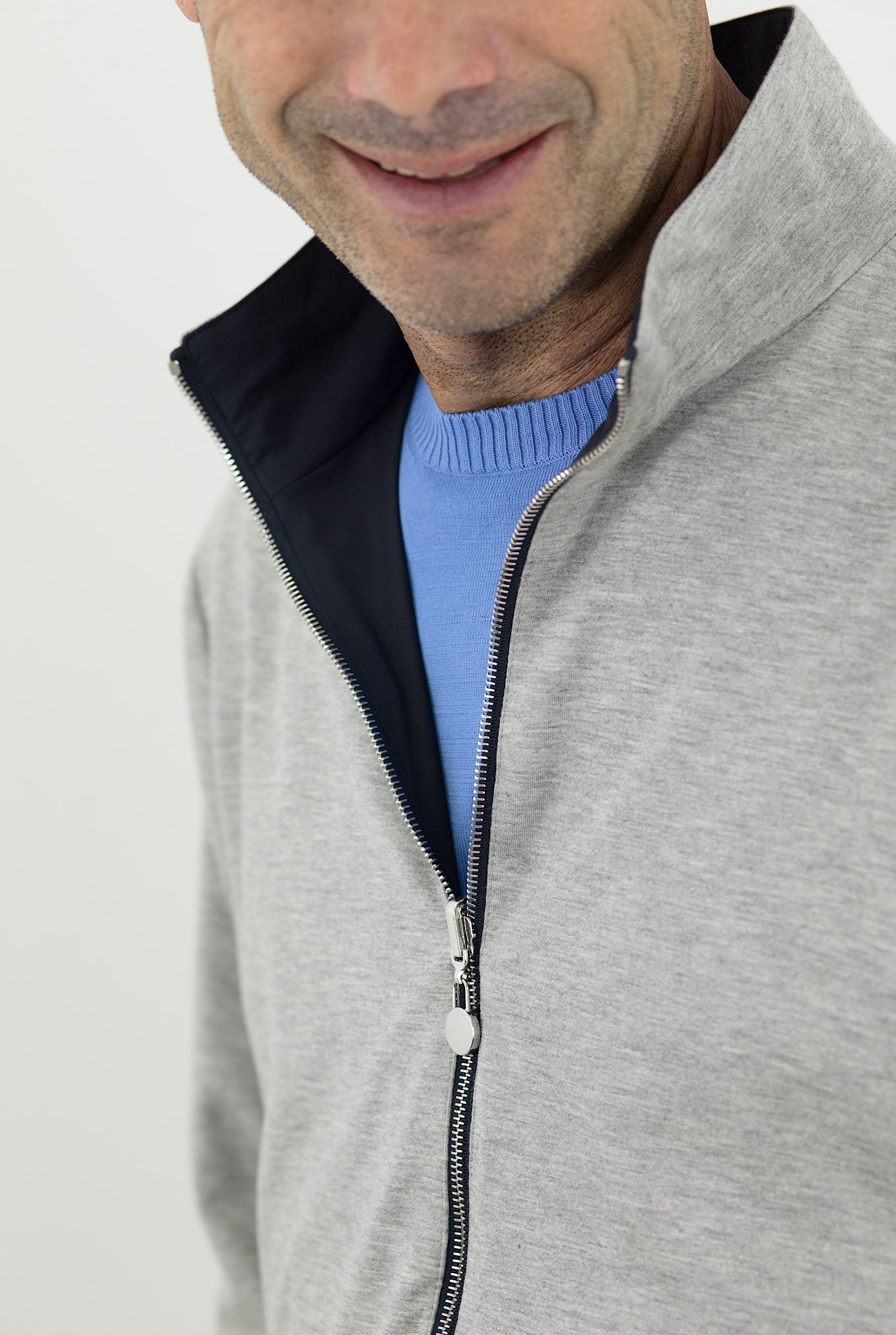 KITON Giubbino Reversibile Blu/Grigio chiaro - Guarino Store