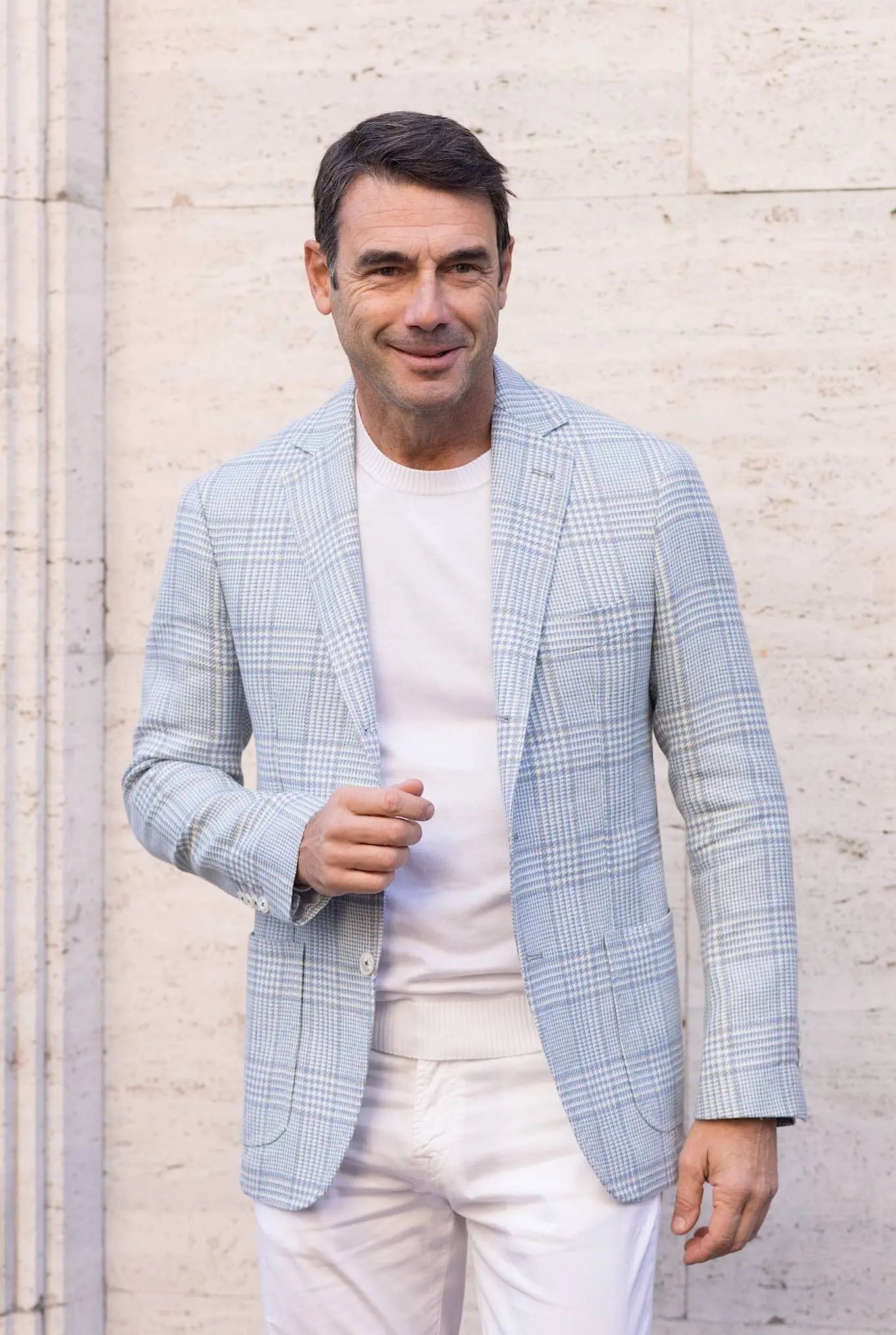 SARTORIO Giacca Galles Cashmere Lana Celeste - Guarino Store