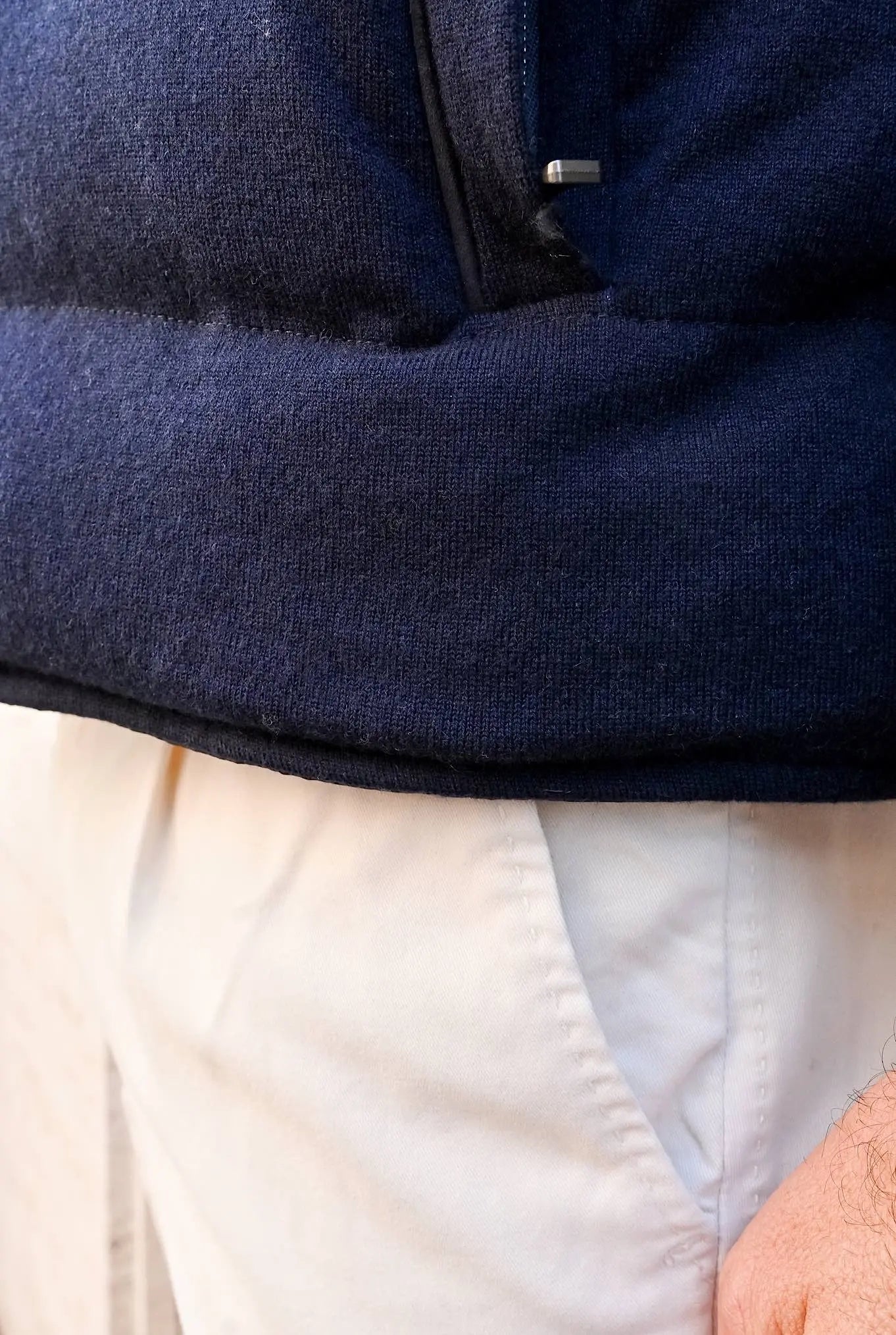 Piumino in Cashmere Cappuccio Blu - Guarino Store