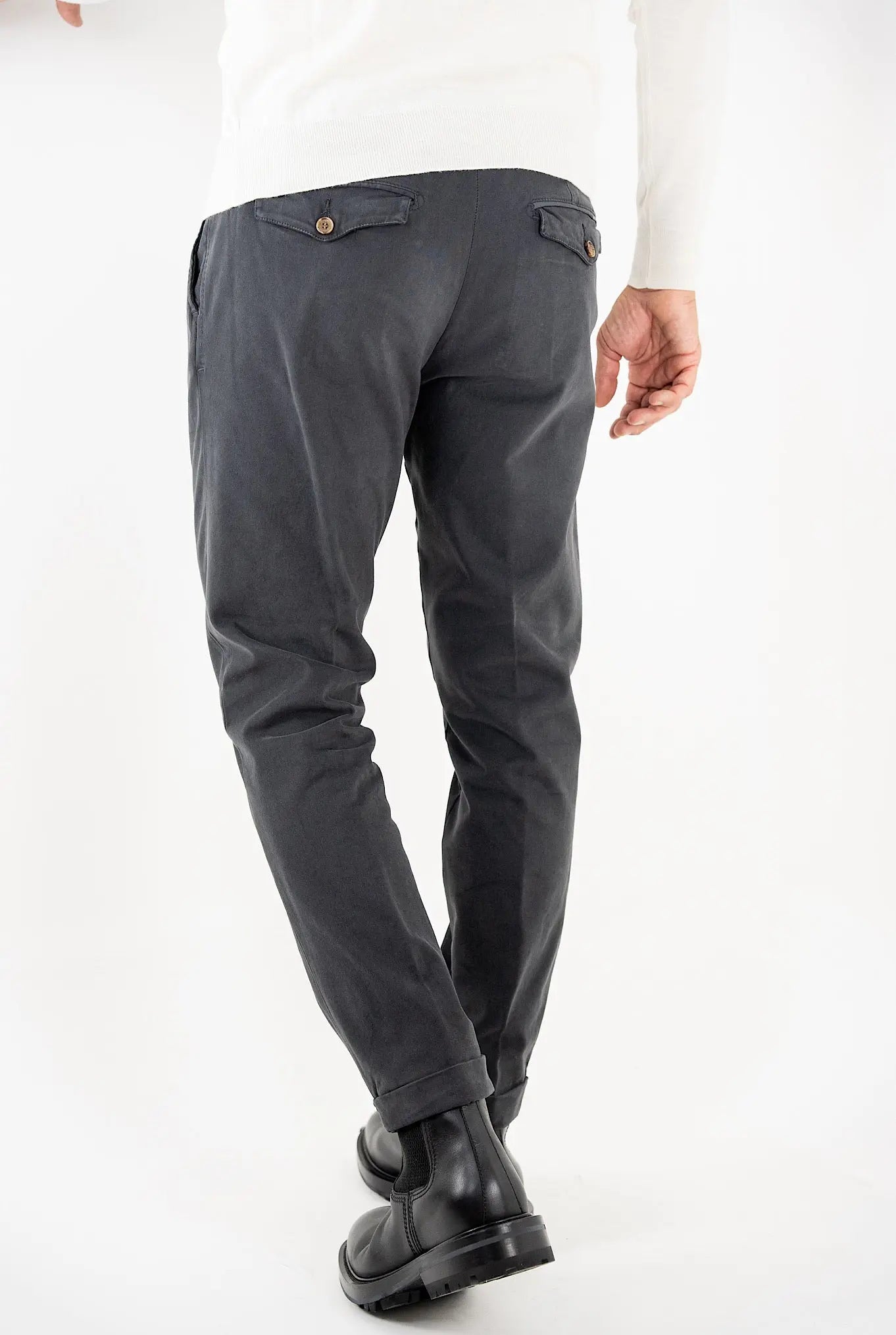 Pantaloni Fustagno Lavato Grigio Scuro - Guarino Store