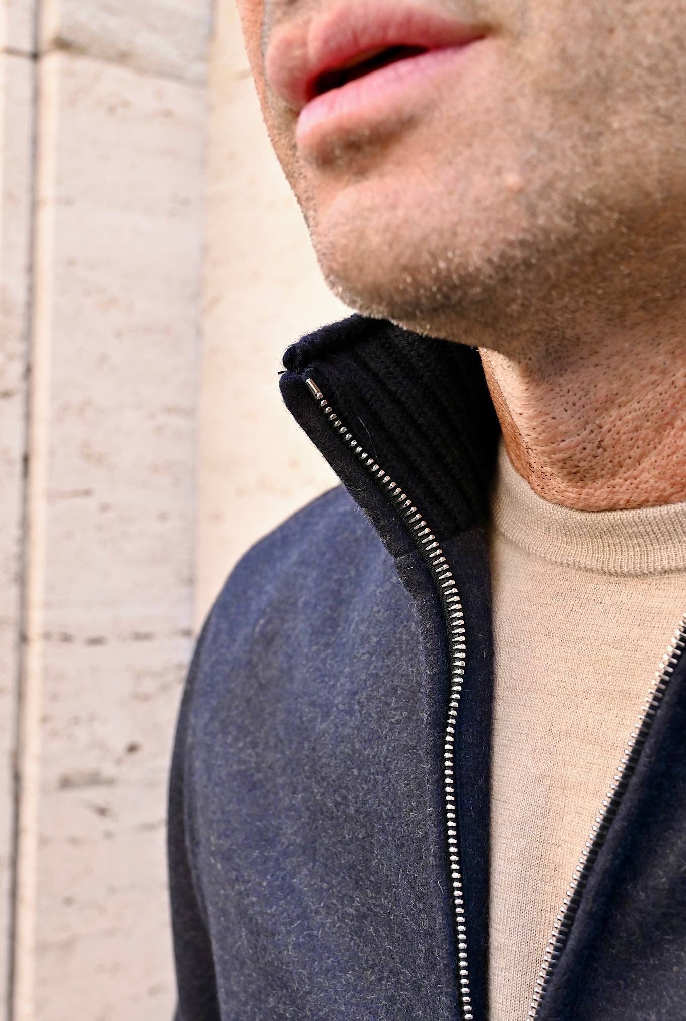 Giubbino in Jersey Cashmere Blu - Guarino Store