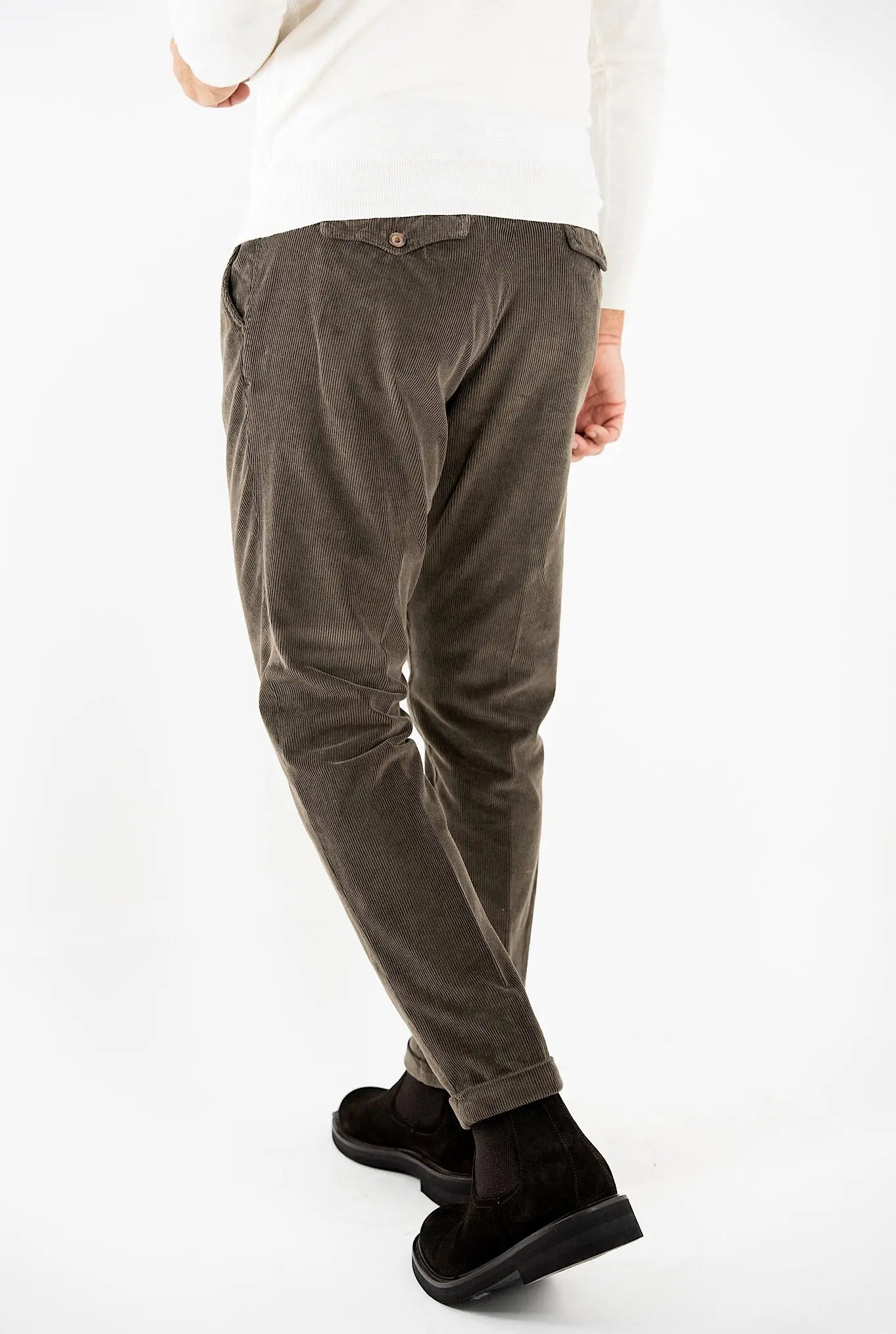 Pantaloni Velluto Lavato Marrone - Guarino Store