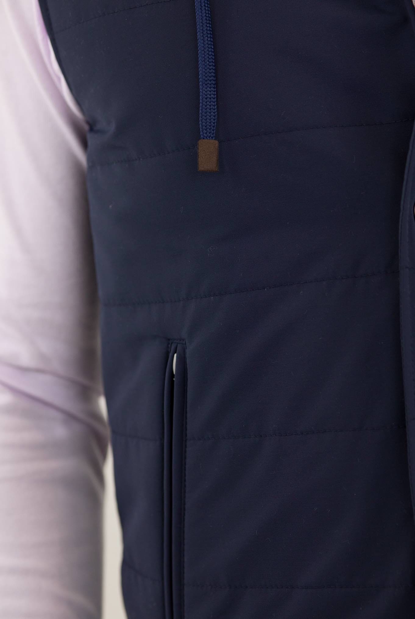 Gilet Cappuccio tessuto Loro Piana Blu - Guarino Store