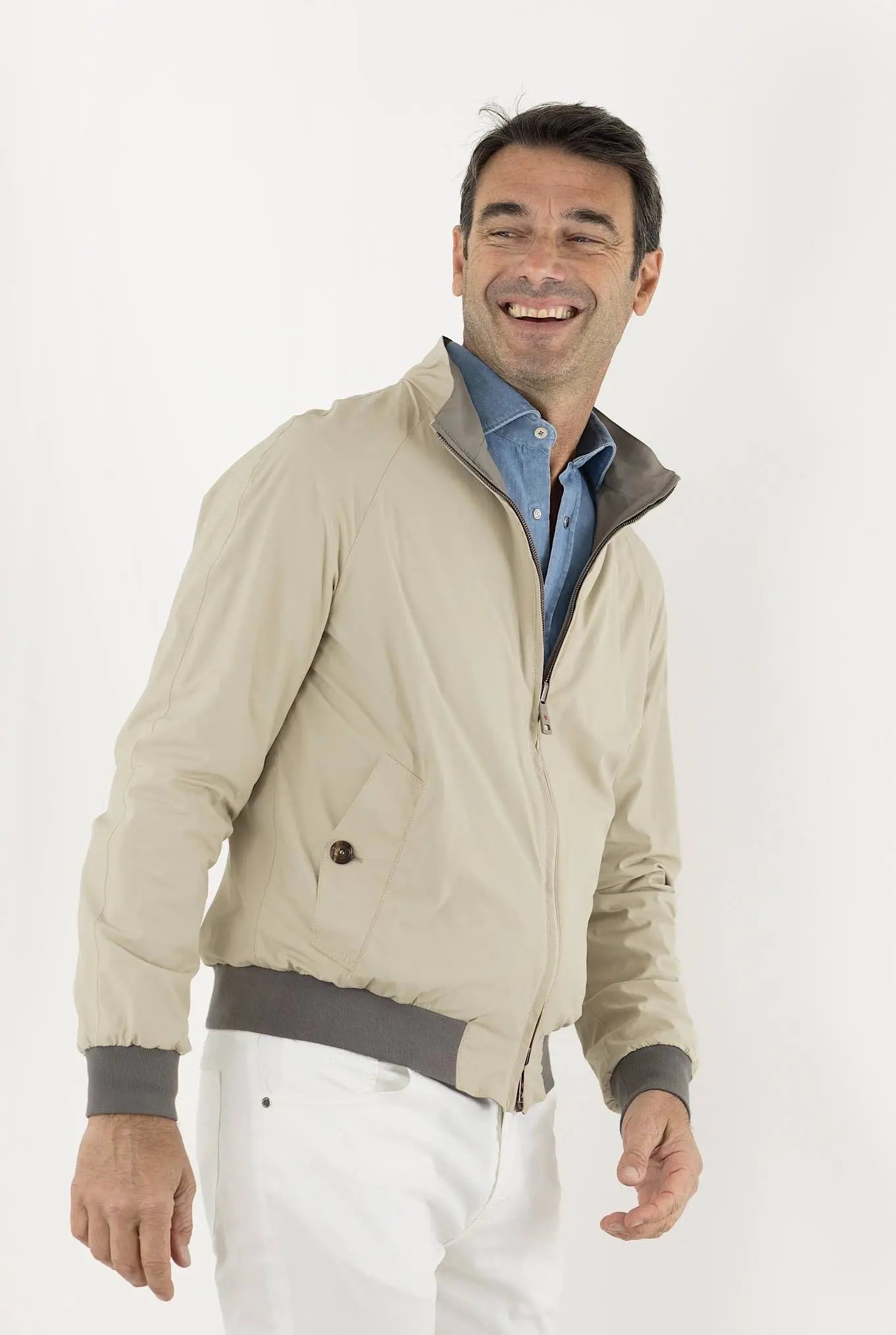 KIRED Giubbino Reversibile Tortora e Beige - Guarino Store