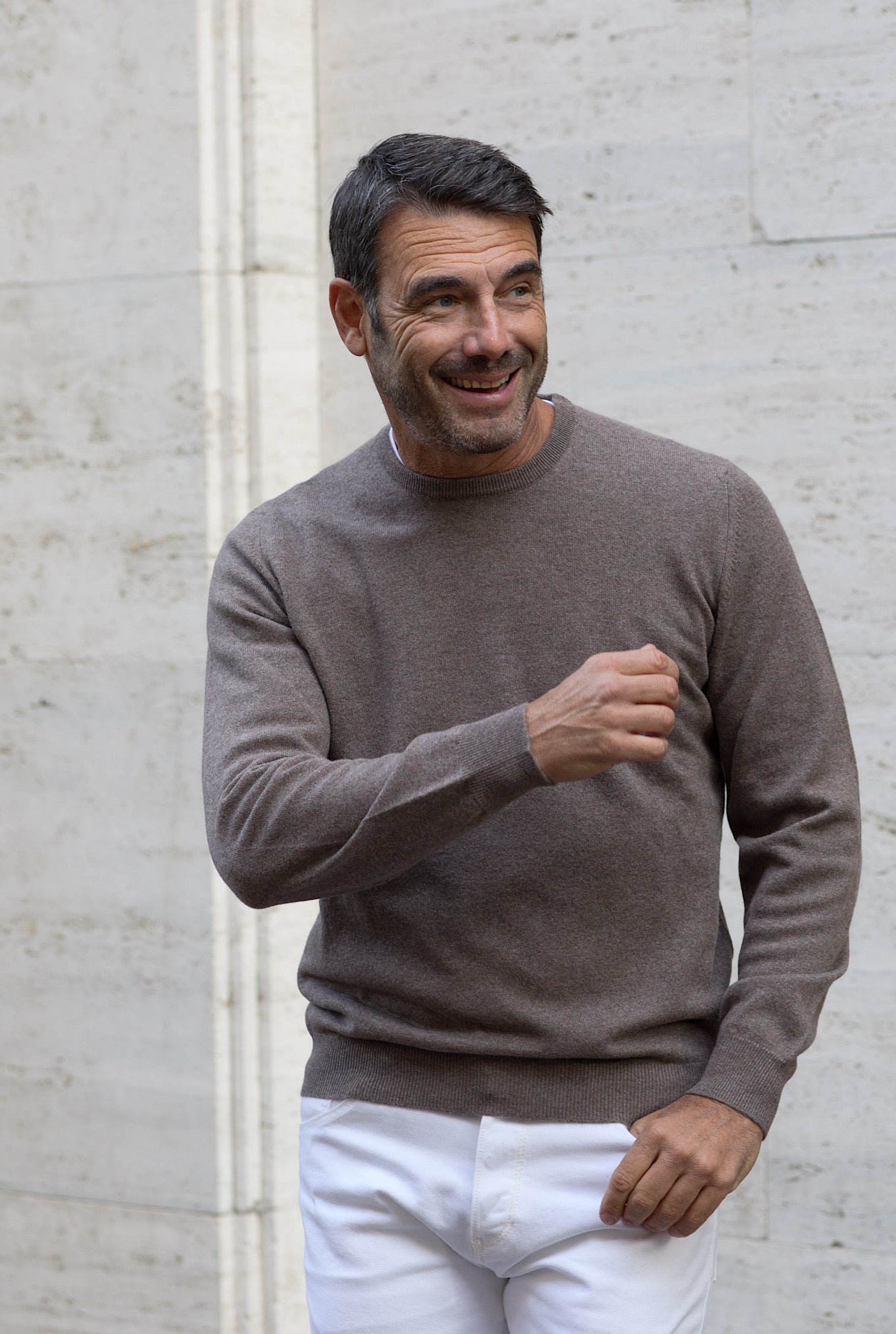 Girocollo Argentina Cashmere Tortora - Guarino Store