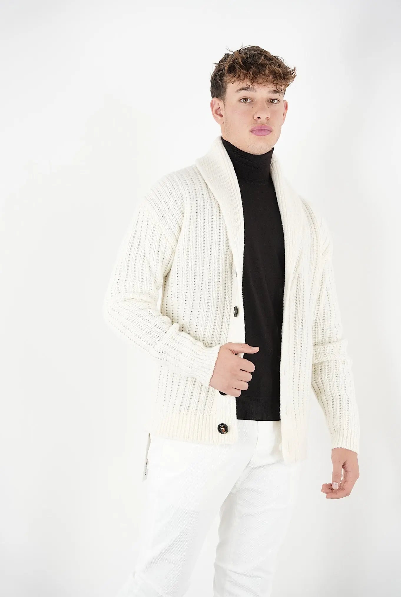 CARDIGAN mod. Soldier Steve McQueen '66 Bianco - Guarino Store