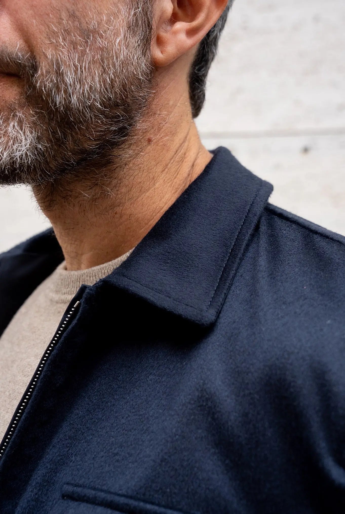 Giubbino Reversibile tessuto Loro Piana Nylon e Cashmere Blu - Guarino Store
