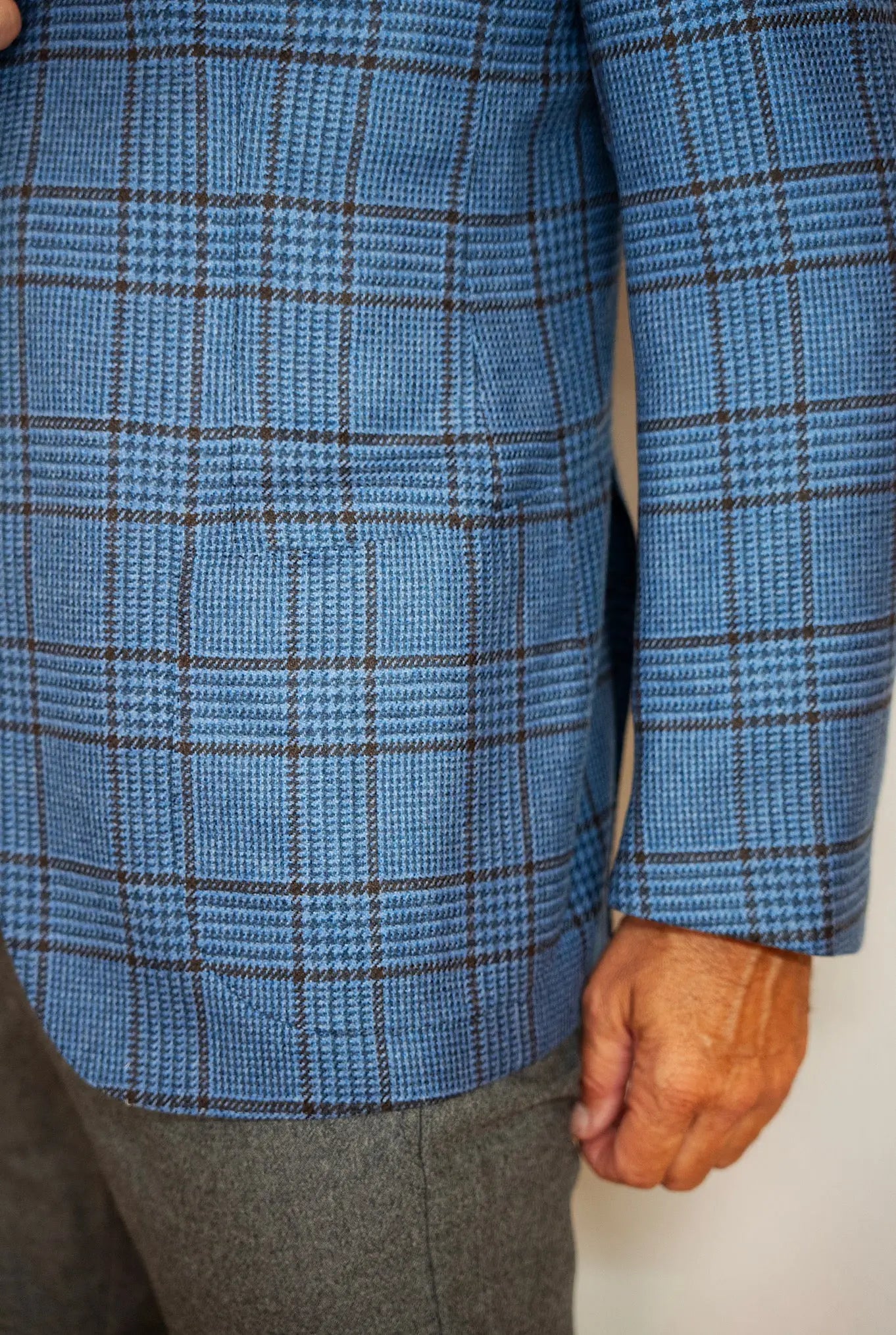 Giacca Cashmere Galles Azzurra Marrone - Guarino Store