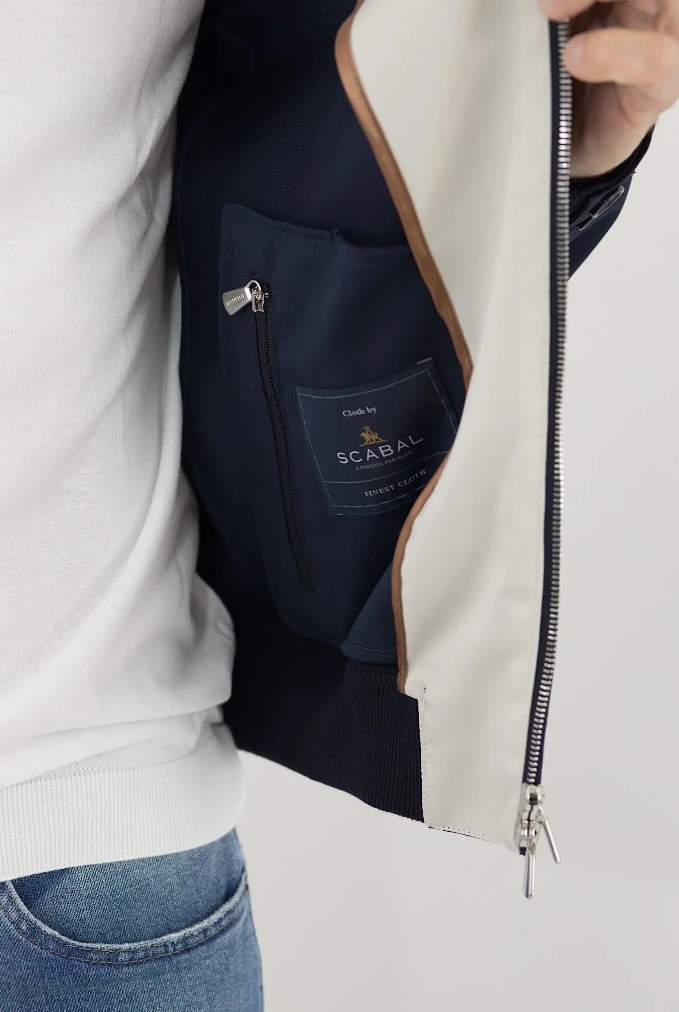 MANDELLI Giubbino in Lana tessuto Scabal Blu - Guarino Store