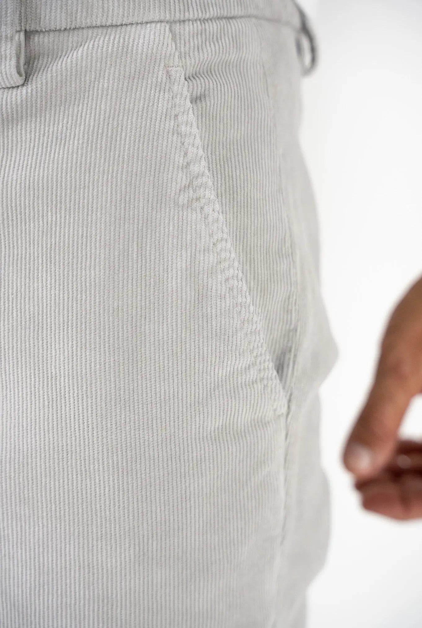 Pantaloni Velluto Millerighe Ghiaccio - Guarino Store