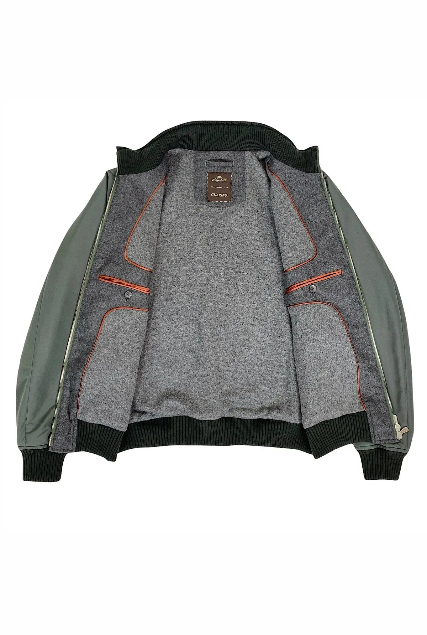 Giubbino in Nylon Airstop e Cashmere Verde - Guarino Store