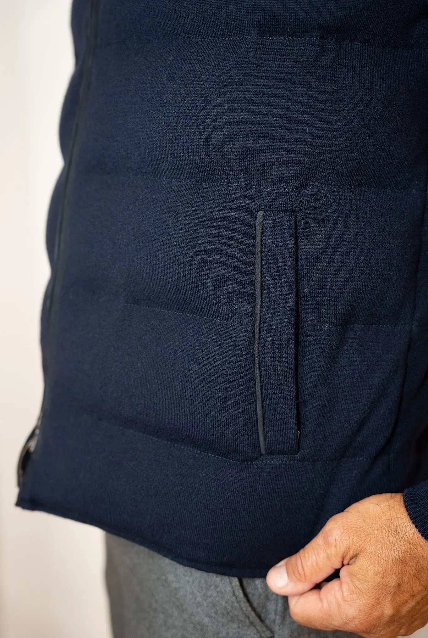 Piumino in Cashmere Cappuccio Blu - Guarino Store