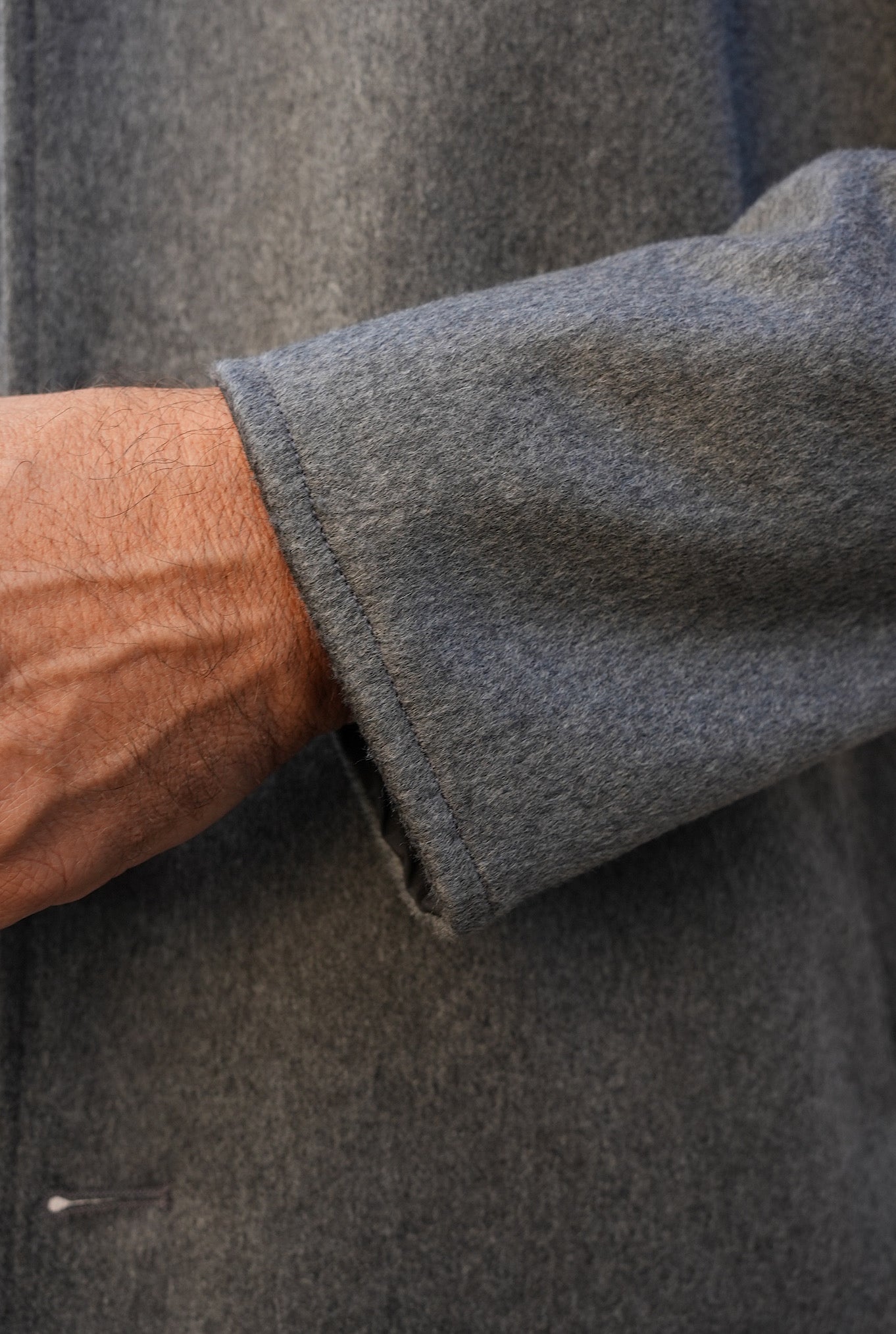 Cappotto Reversibile Cashmere e Nylon Nero e Grigio - Guarino Store