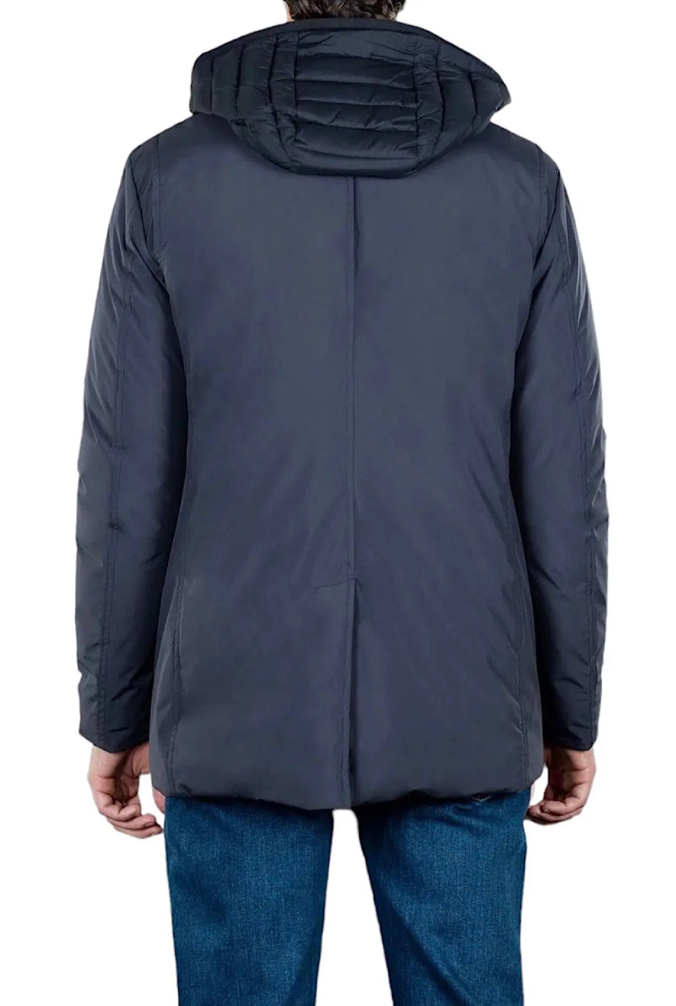 Cappotto Impermeabile Imbottito in Piuma D'Oca Blu - Guarino Store