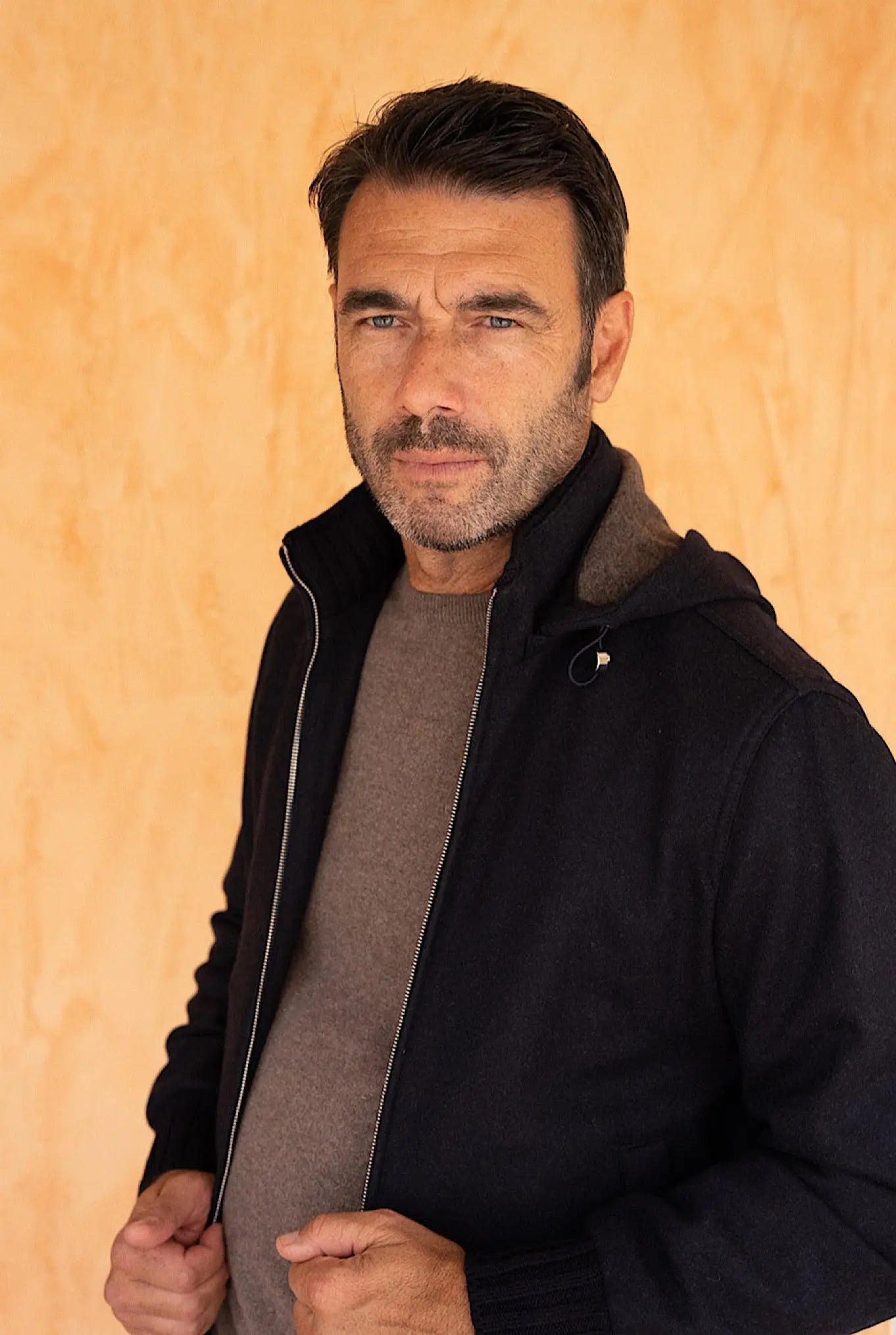 Giubbino in Cashmere con Cappuccio Staccabile Blu - Guarino Store