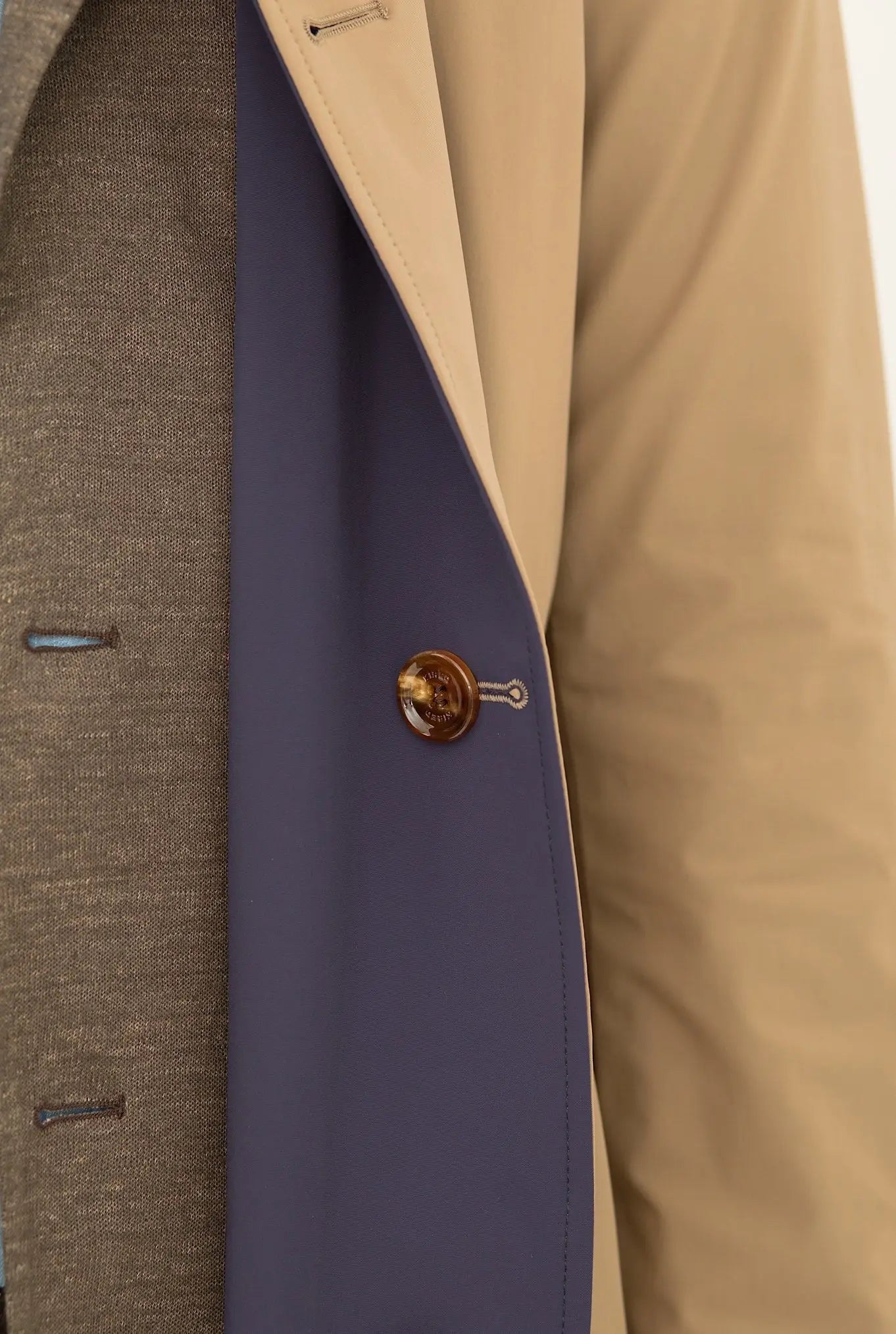 KIRED Soprabito Impermeabile Reversibile Blu e Tabacco - Guarino Store