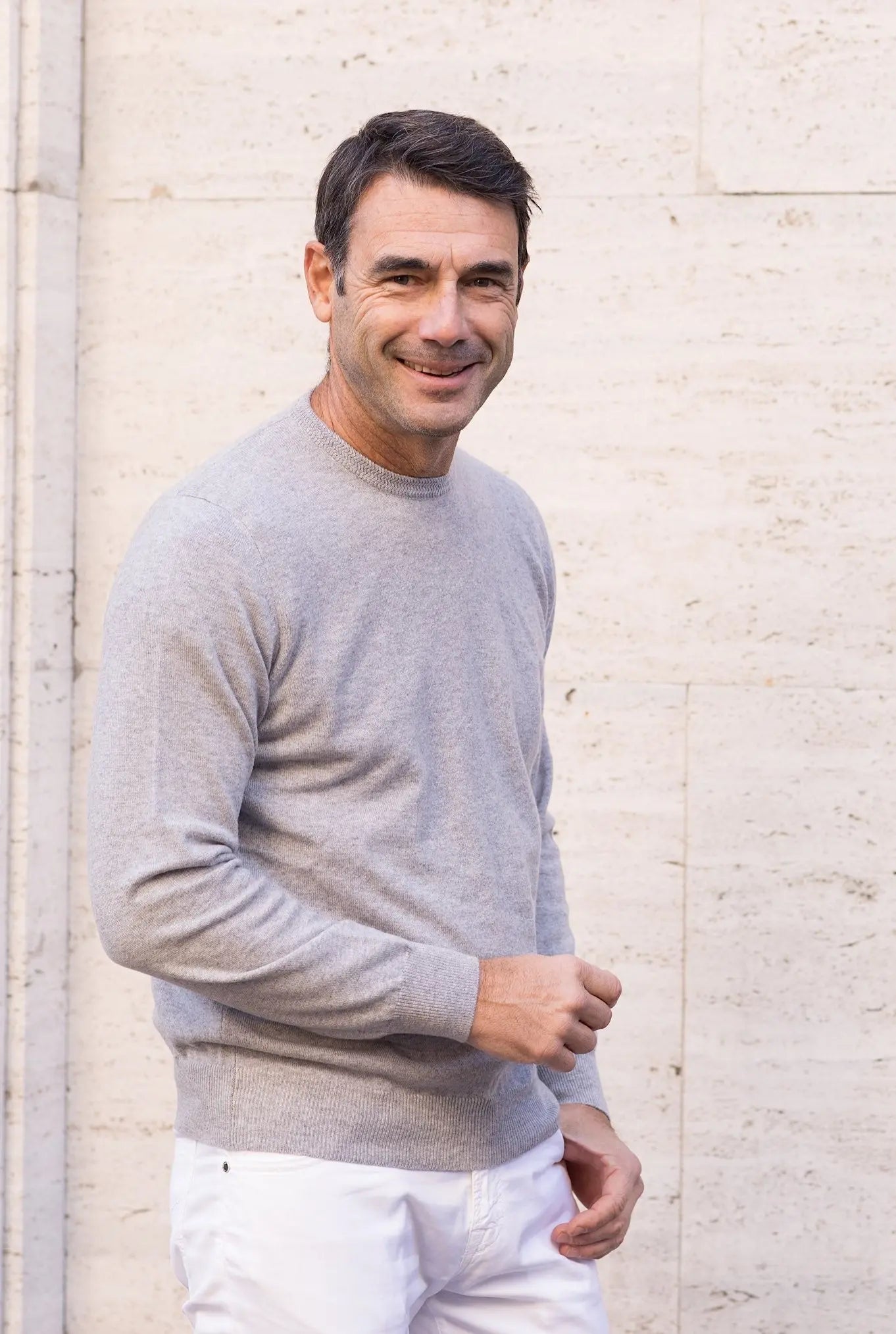 Girocollo Kid Cashmere Grigio Chiaro - Guarino Store