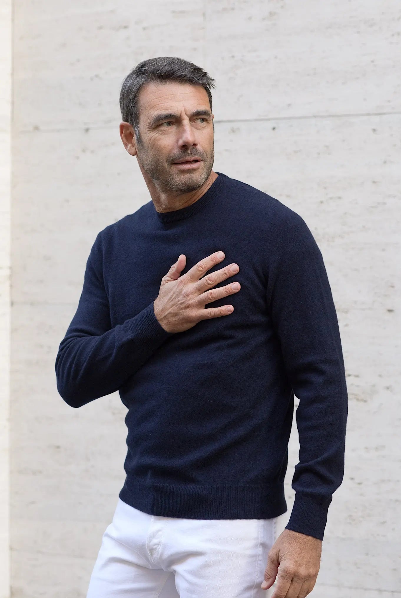 Girocollo Argentina Cashmere Blu Navy - Guarino Store