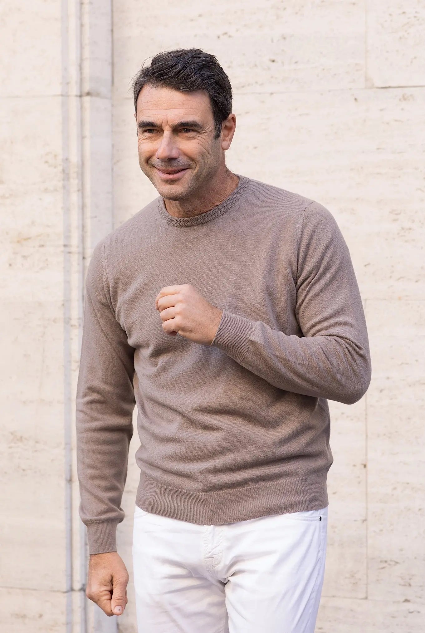 Girocollo Kid Cashmere Beige Corda - Guarino Store