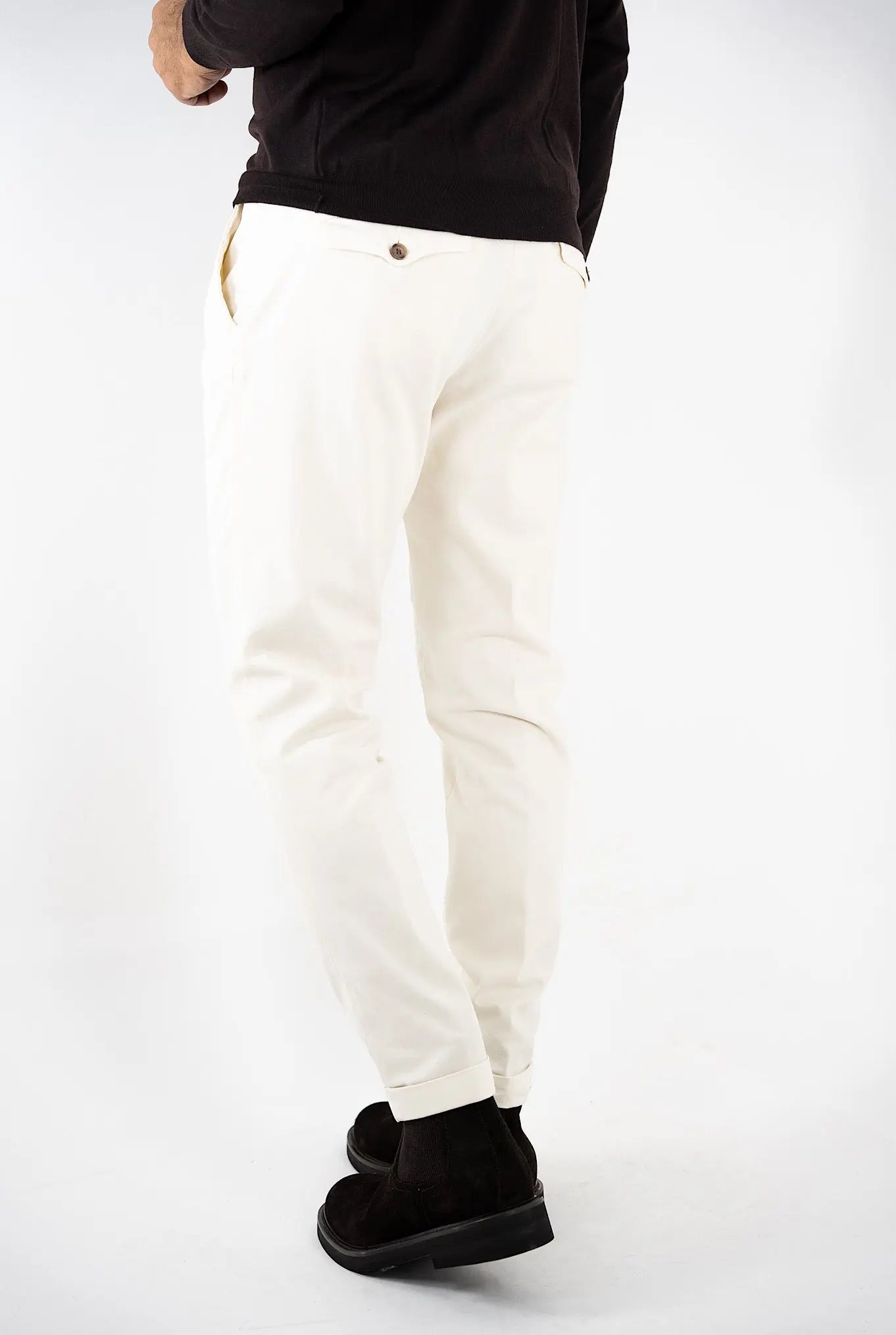 Pantaloni Fustagno Lavato Bianco Panna - Guarino Store