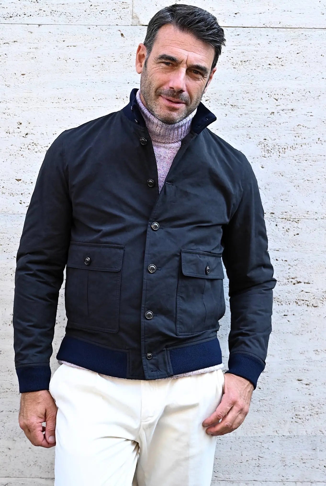 Valstarino Cotone Impermeabile Blu Navy - Guarino Store