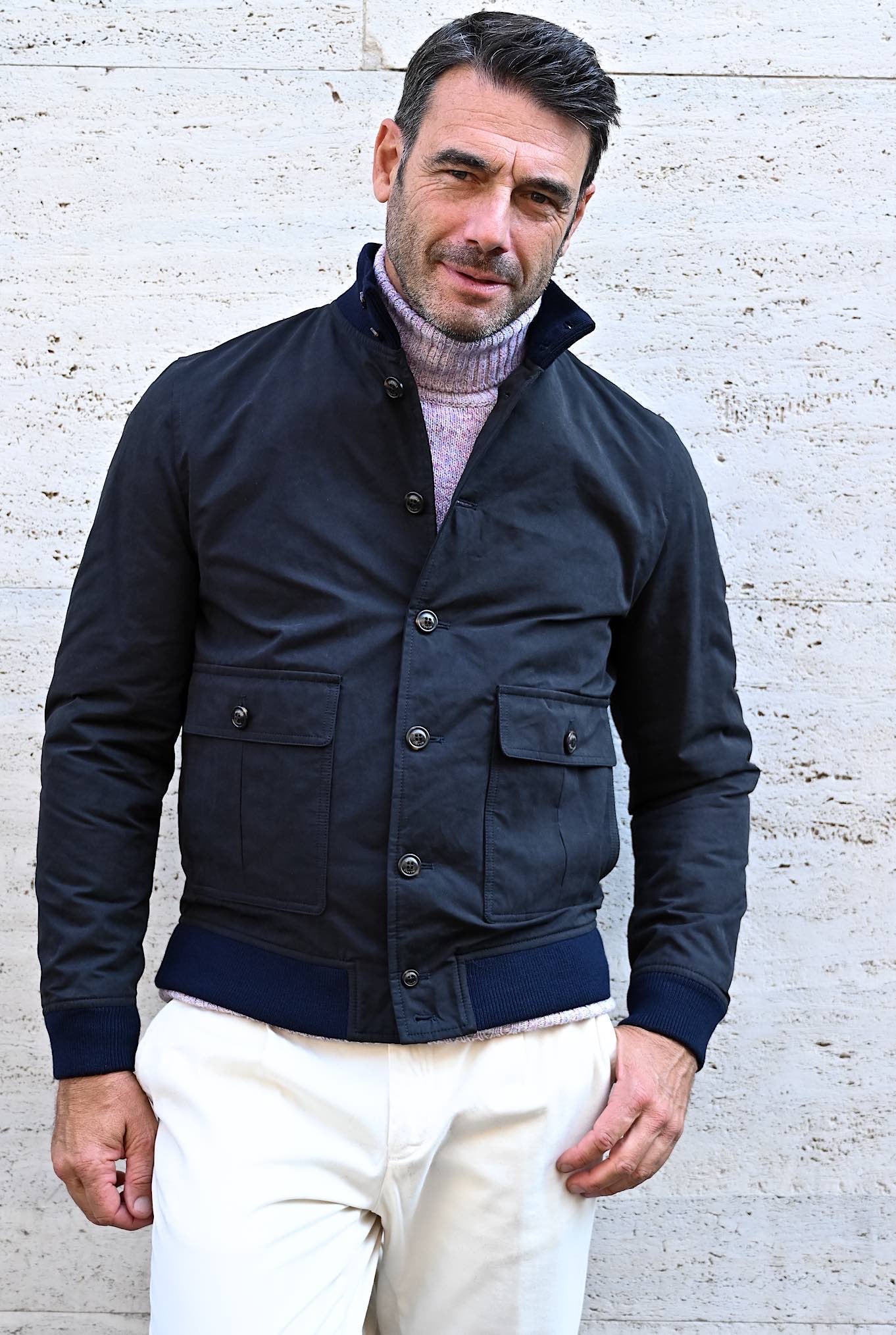 Valstarino Cotone Impermeabile Blu Navy - Guarino Store