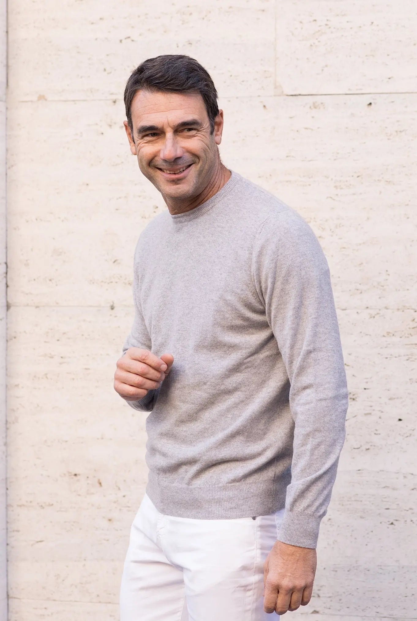 Girocollo Kid Cashmere Grigio Chiaro - Guarino Store