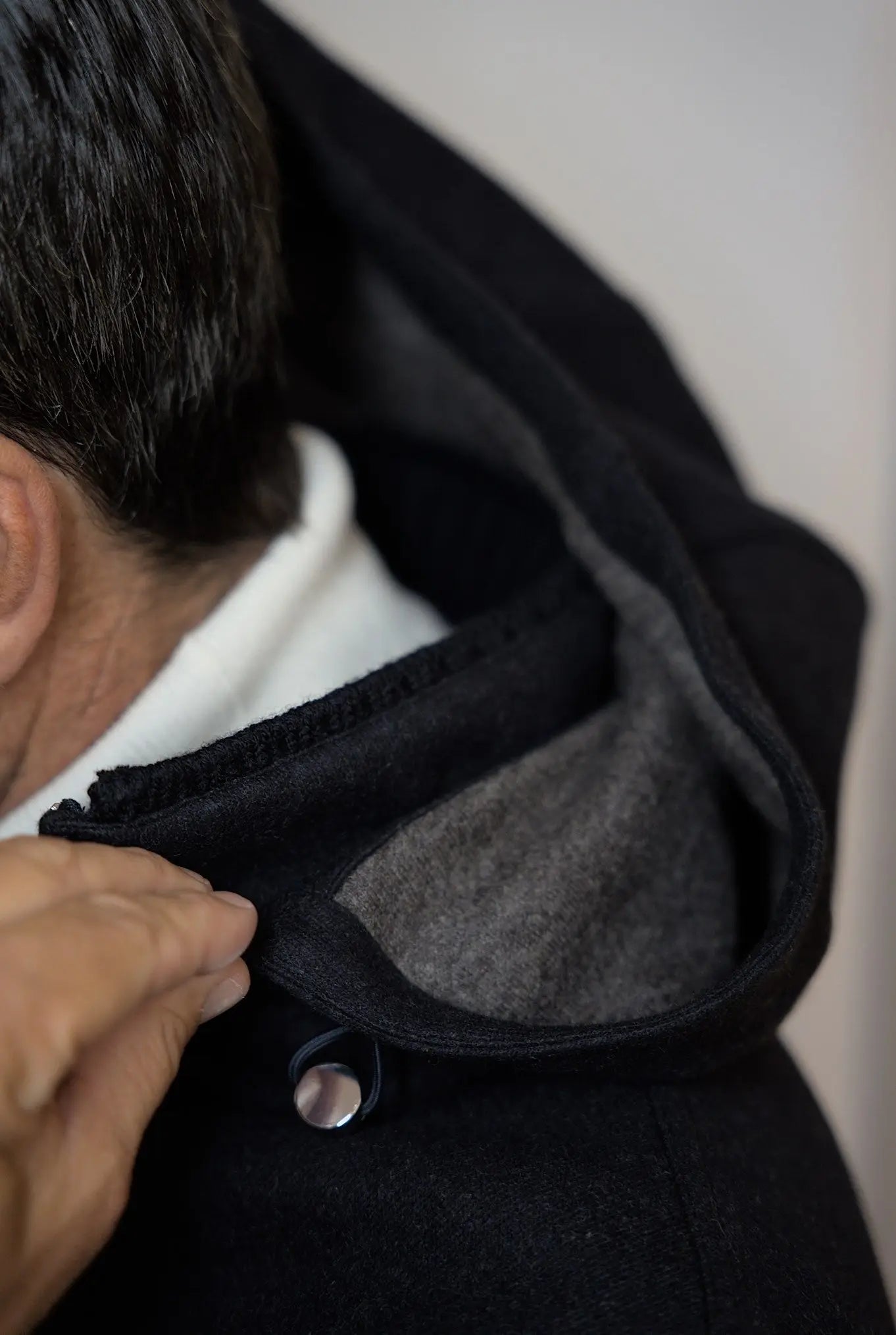 Giubbino in Cashmere con Cappuccio Staccabile Blu - Guarino Store