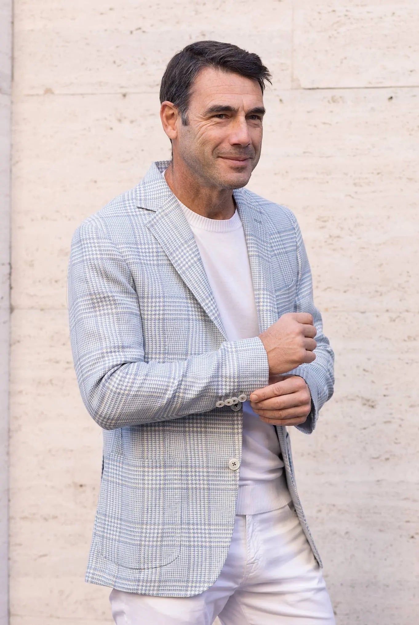 SARTORIO Giacca Galles Cashmere Lana Celeste - Guarino Store