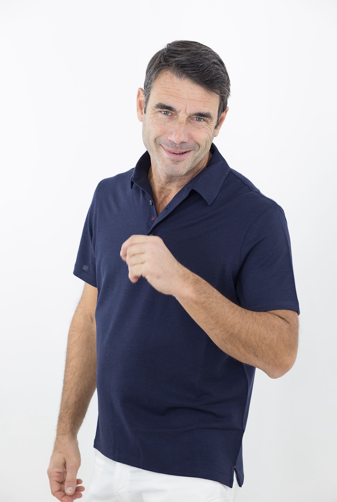 ISAIA Polo MC Lana Blu - Guarino Store