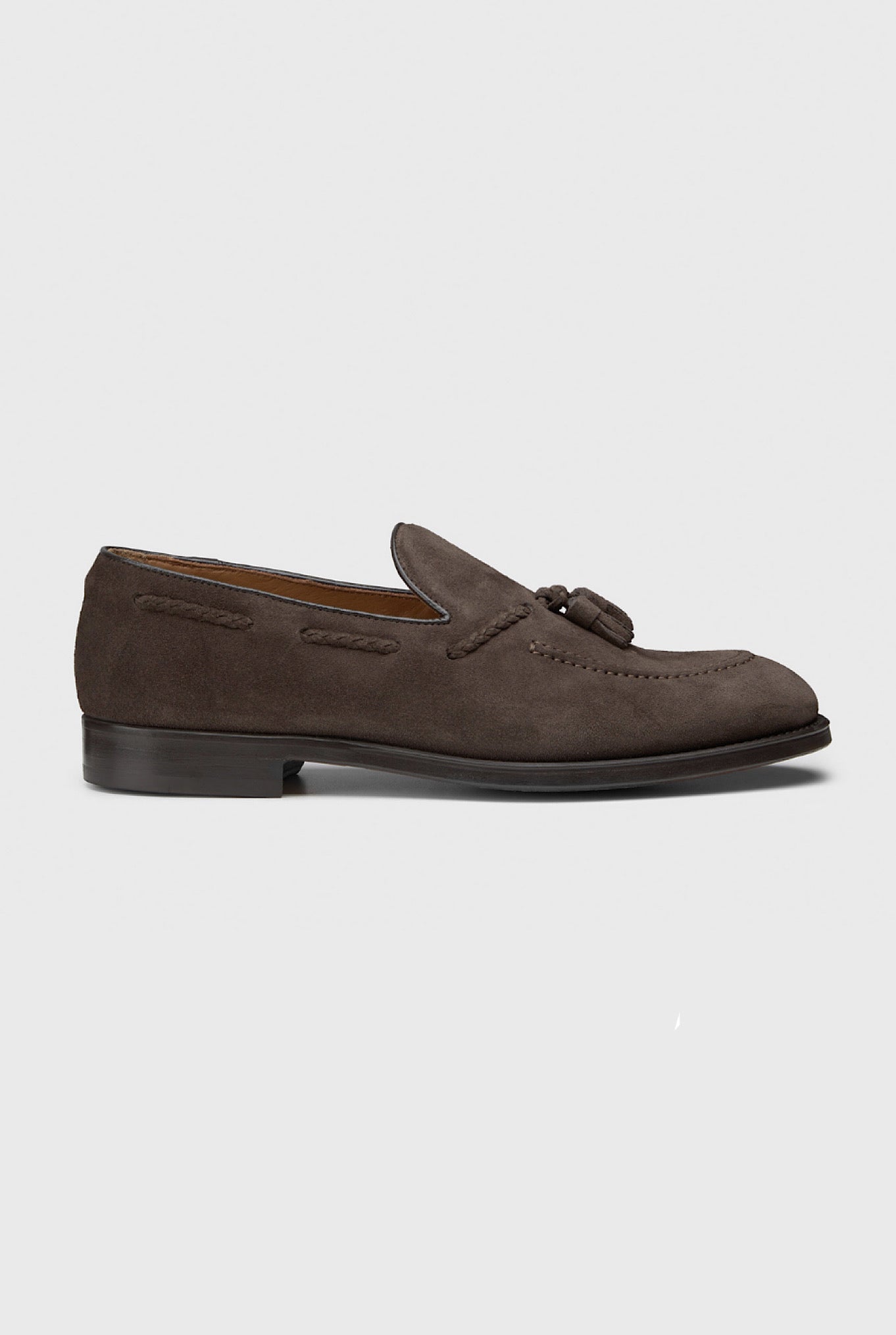 Mocassini con Nappine in Suede Testa di Moro - Guarino Store