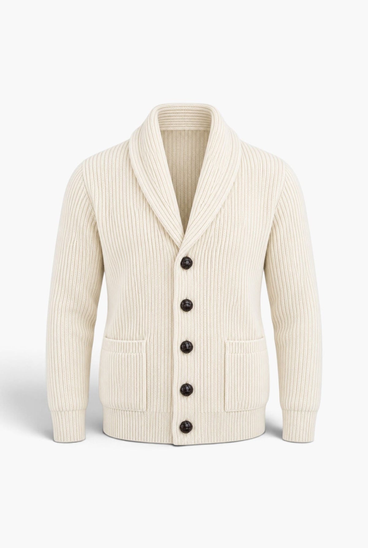Cardigan Sciallato Lana Cashmere Bianco MC GEORGE OF SCOTLAND