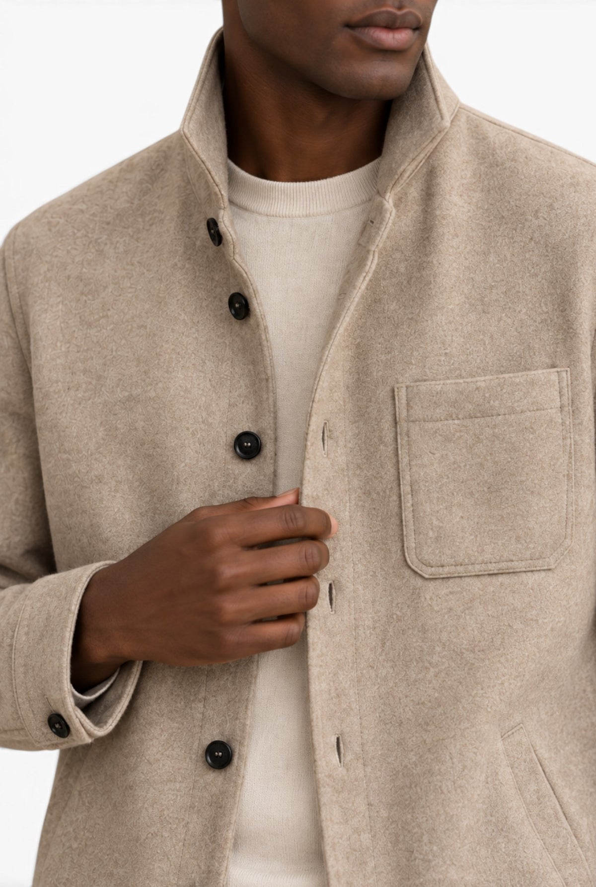 Overshirt Cashmere Superlight Taupe MAURIZIO BALDASSARI