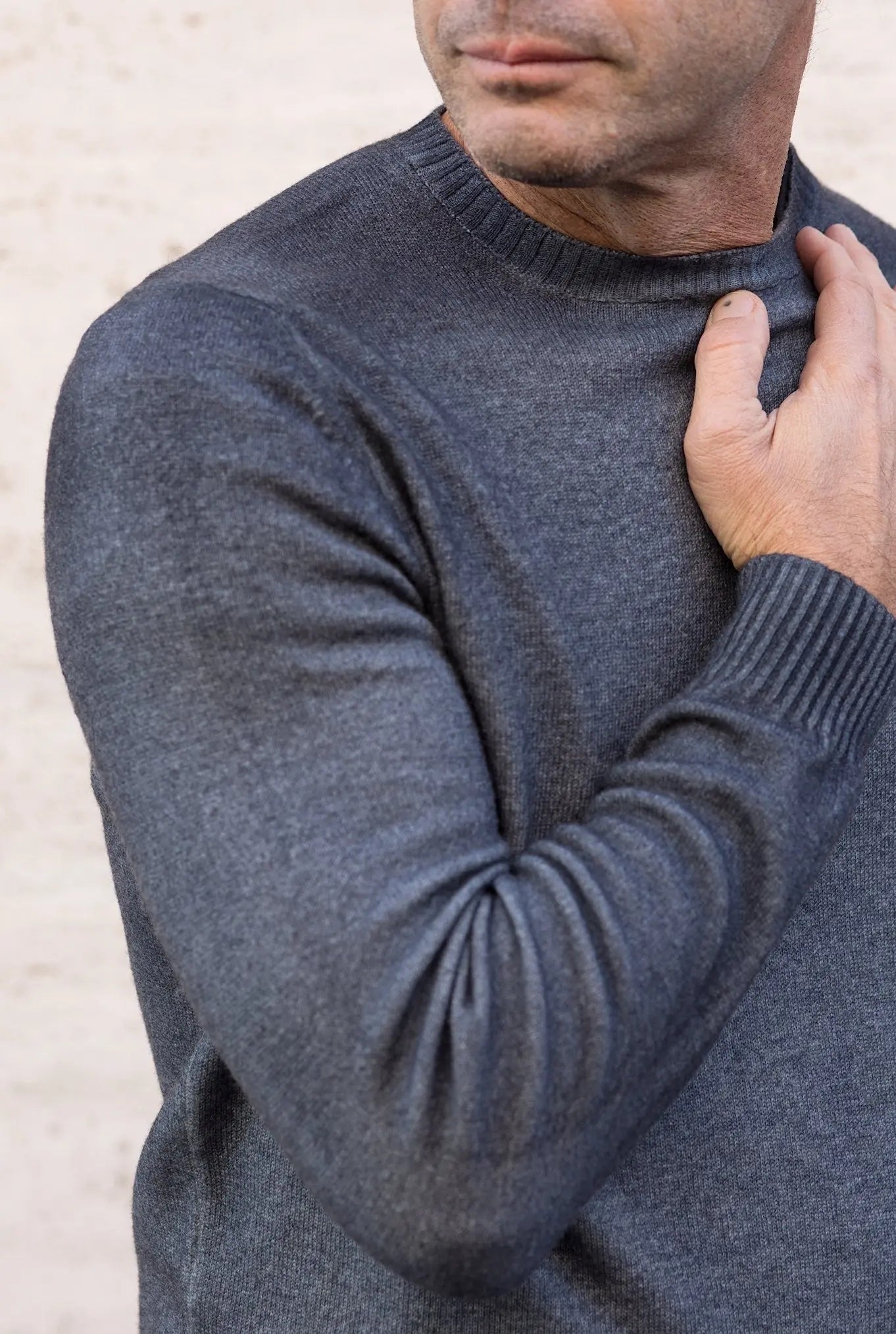 Girocollo Cashmere "Spruzzato" Blu - Guarino Store