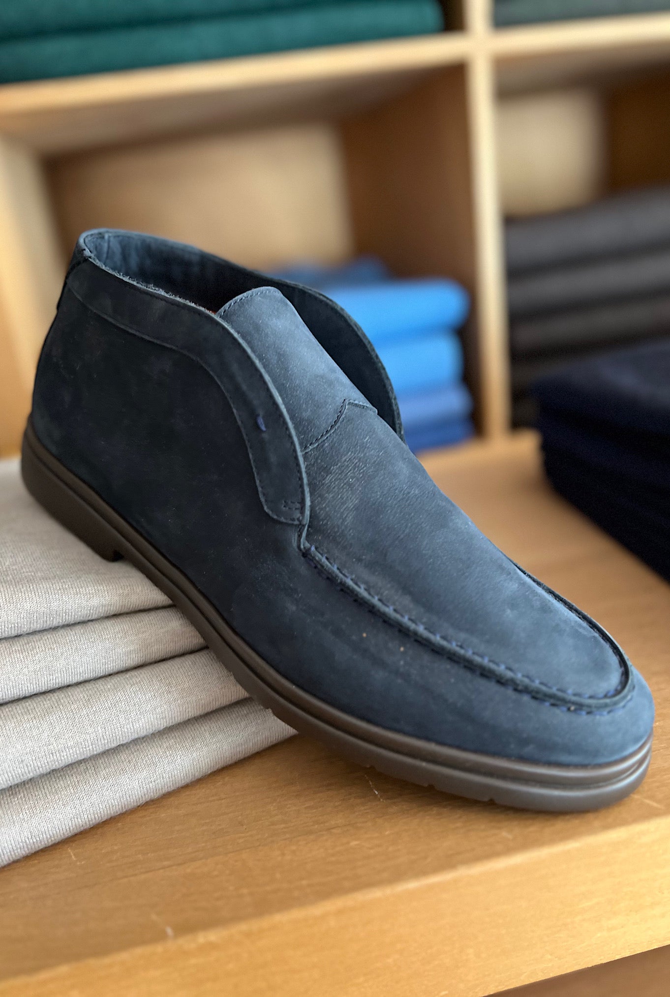Polacchina Slip On Nabuk blu - Guarino Store